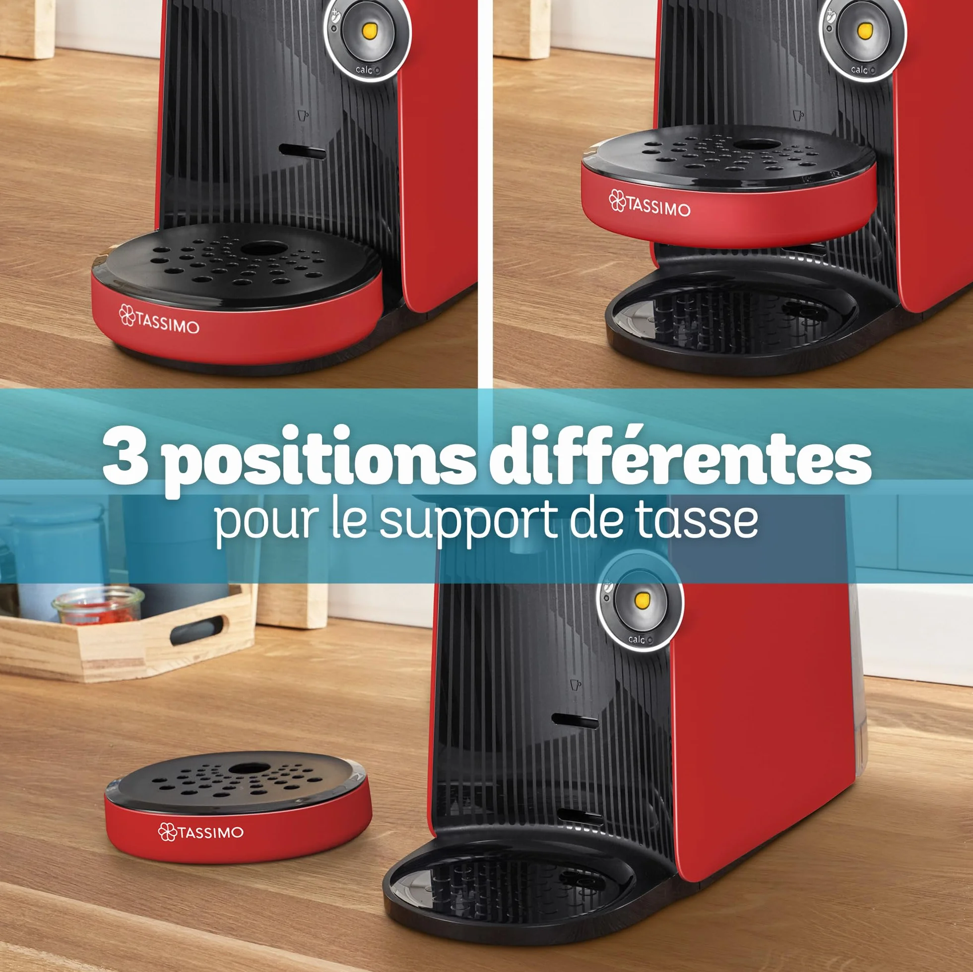 Bosch Tassimo Finesse TAS163E Machine à café multi-boissons, 70 boissons chaudes, IntensityBoost, cafétière à dosettes, rouge