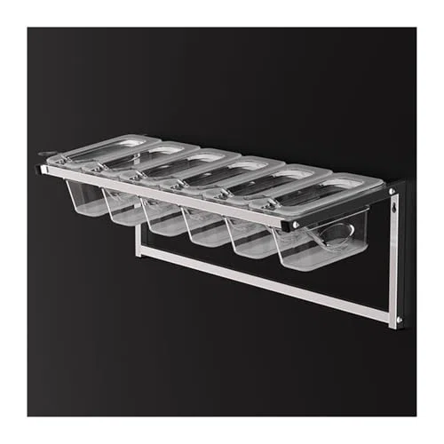 Étagère à épices murale à 6 grilles pour condiments, buffet de cuisine, récipient d'assaisonnement pour sauces, distributeur de nourriture