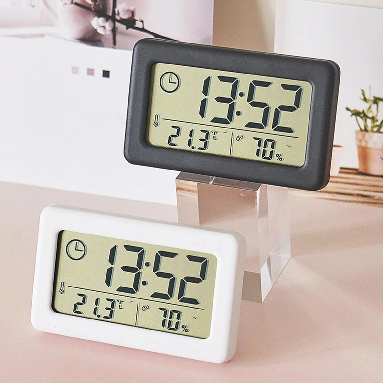 Horloge numérique fine température humidité décoration maison