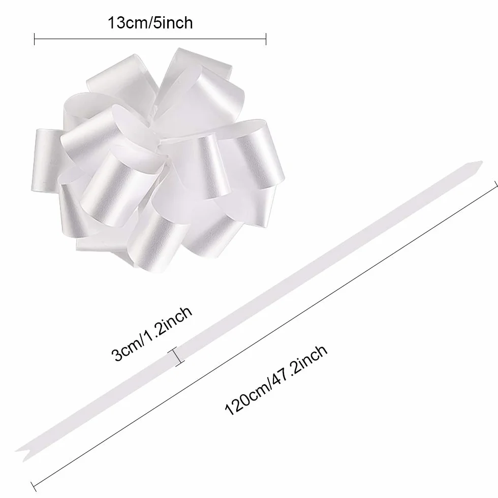 Faburo 80pcs Nœuds Automatiques à Tirer en Ruban Blanc pour Mariage Décoration