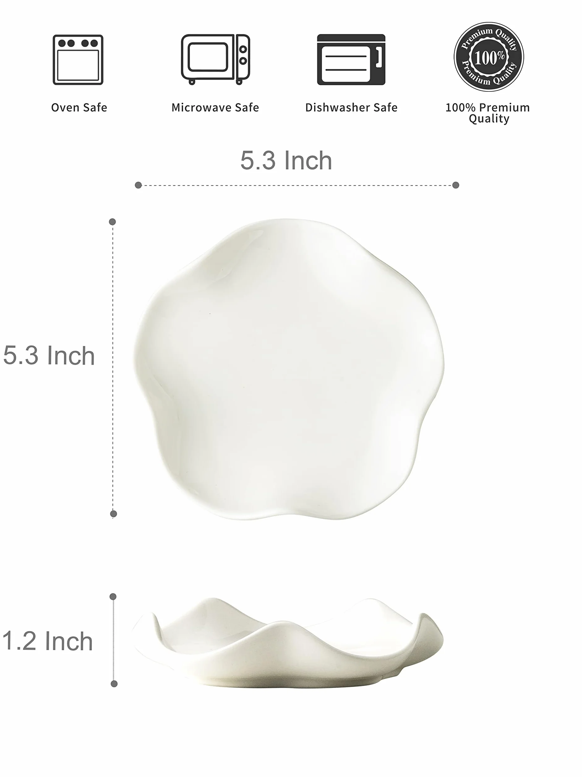 Support Cuillère Cuisine en Céramique, Porte-Cuillère, Lavable au Lave-vaisselle (Blanc, 13cm)