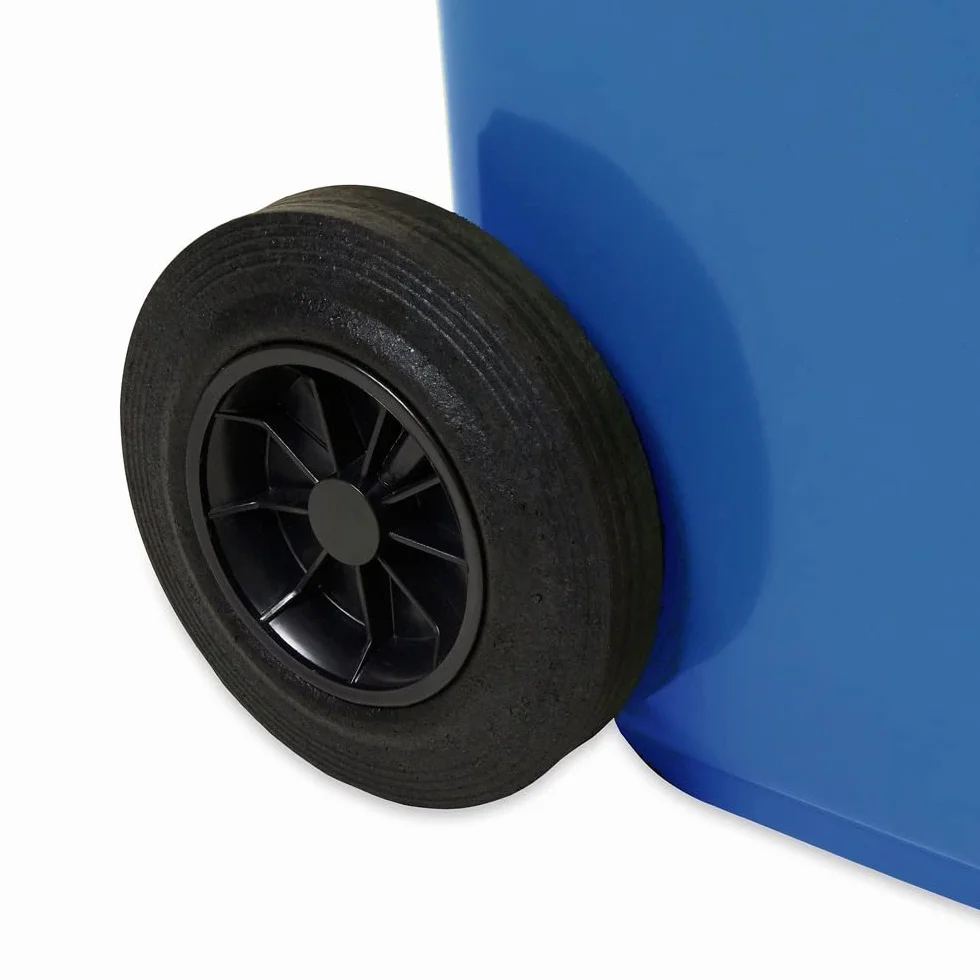 JESTIC Poubelle à roulettes 120 Litres Tri Selectif Haut XXL Bleu