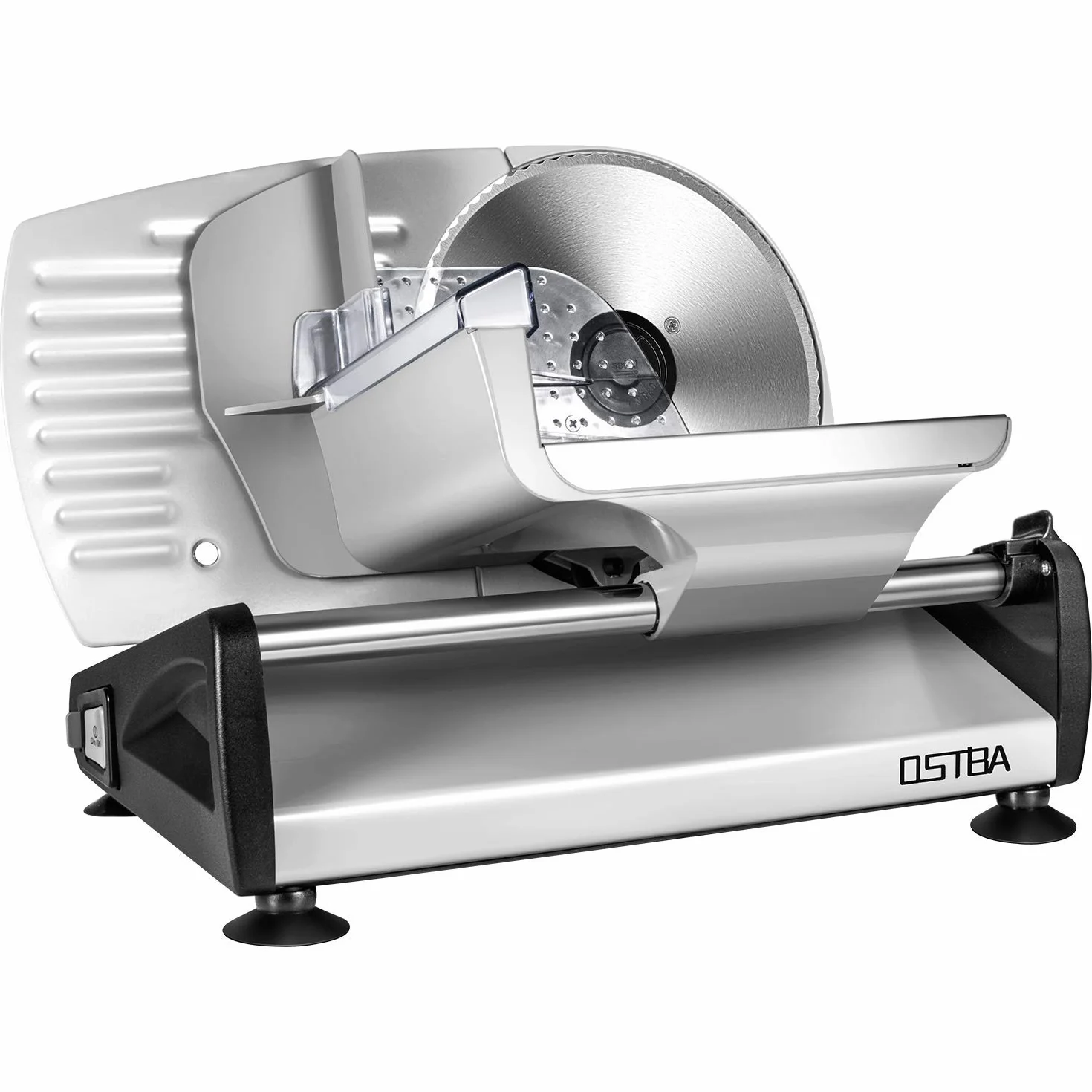 Trancheuse Électrique 150W Lame Acier Inoxydable 0-15mm Jambon Saucisson Pain Viande