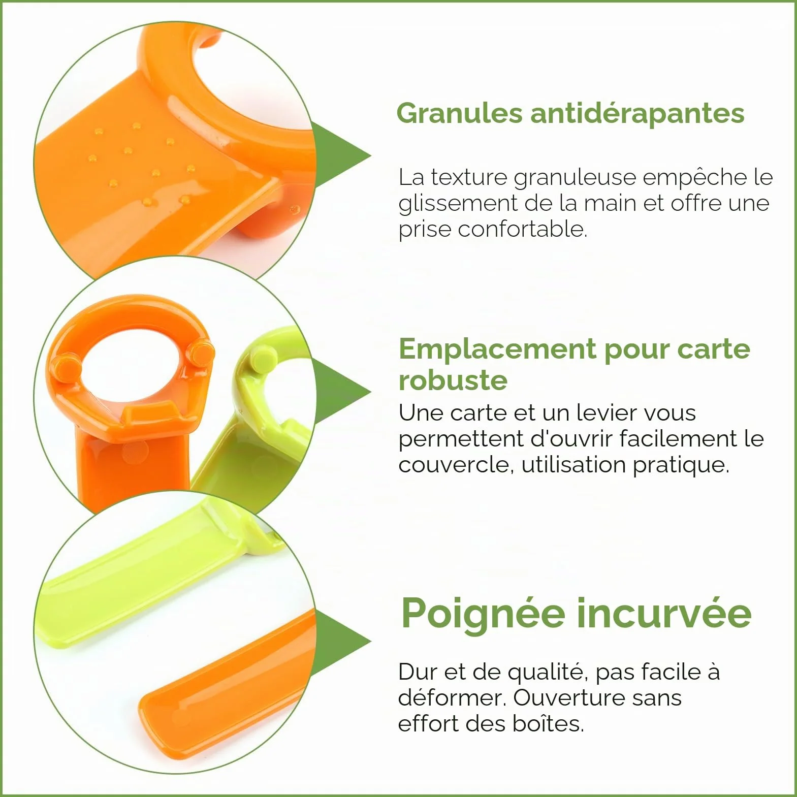 Ouvreur Bocal 2 Pièces Manuel ABS pour Bocaux Boîtes Cuisine Restaurant Bouteilles Canettes