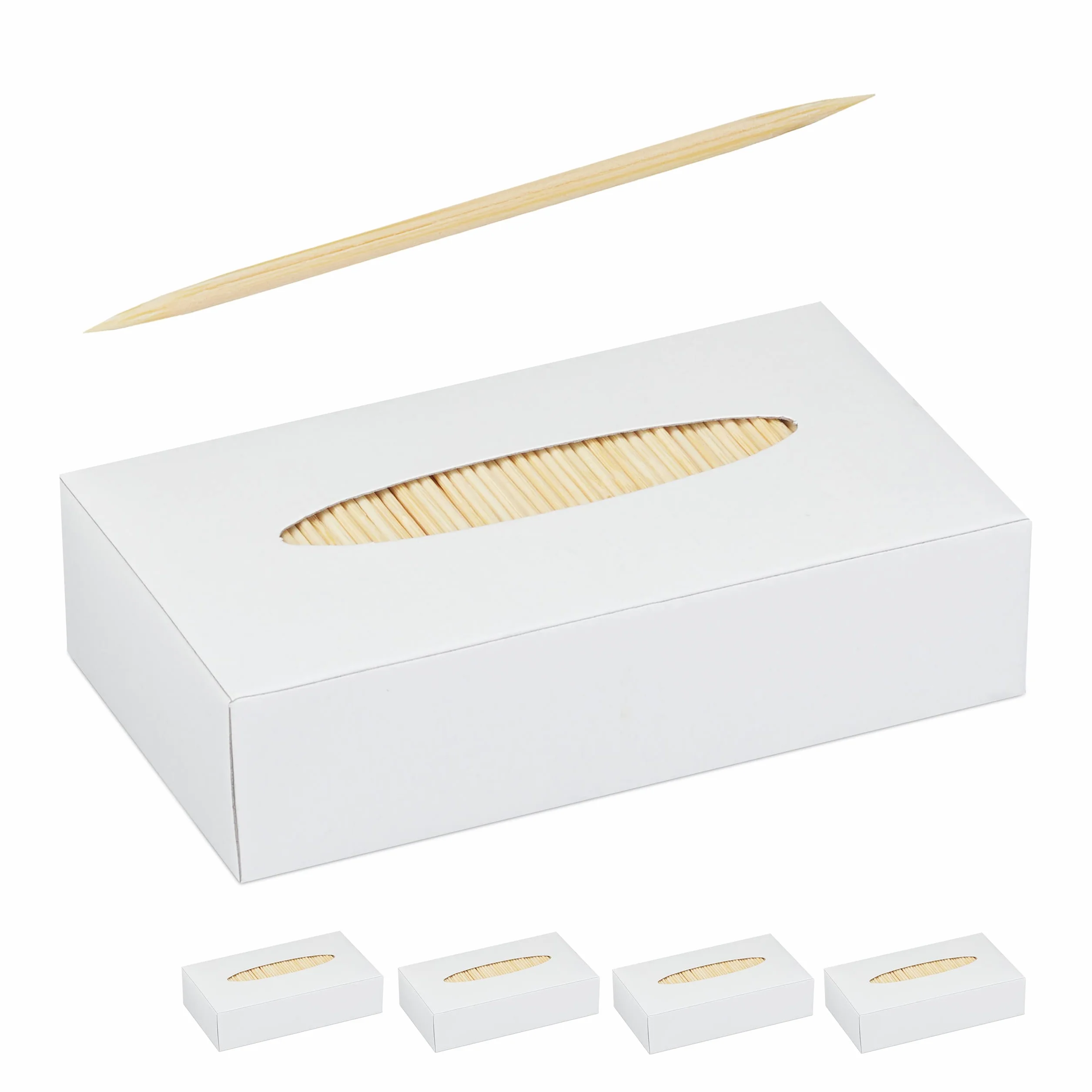 Relaxdays Cure-Dents en Bois Lot de 5000, Cure-Dents Fins