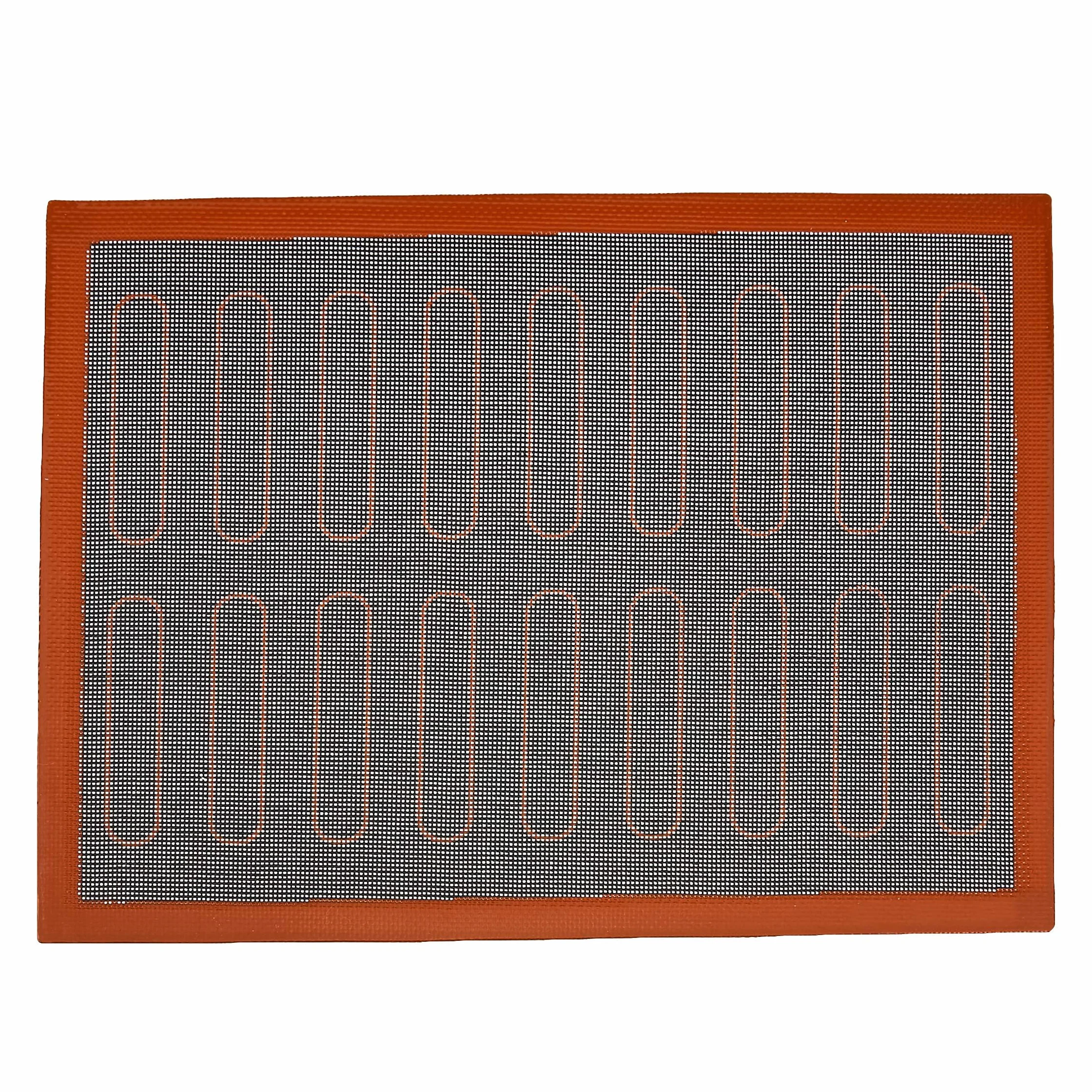 Amazon Basics Lot de 2 tapis de cuisson en silicone 40 x 30 cm anti-adhésif Noir/Rouge/Blanc