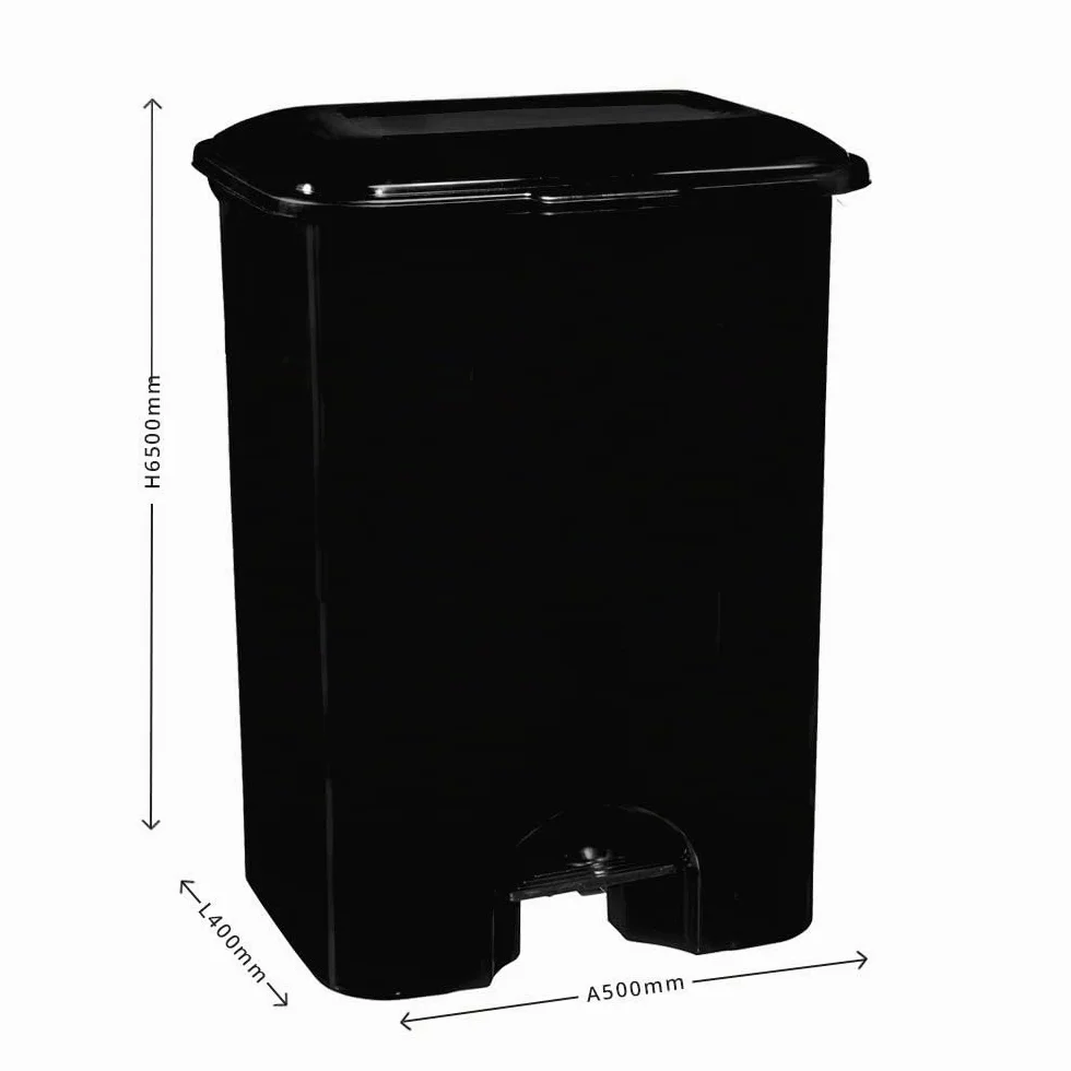 COM-FORT HOUSE Poubelle à Pédale 80 Litres Noir avec Roulettes pour Recyclage et Déchets Organiques