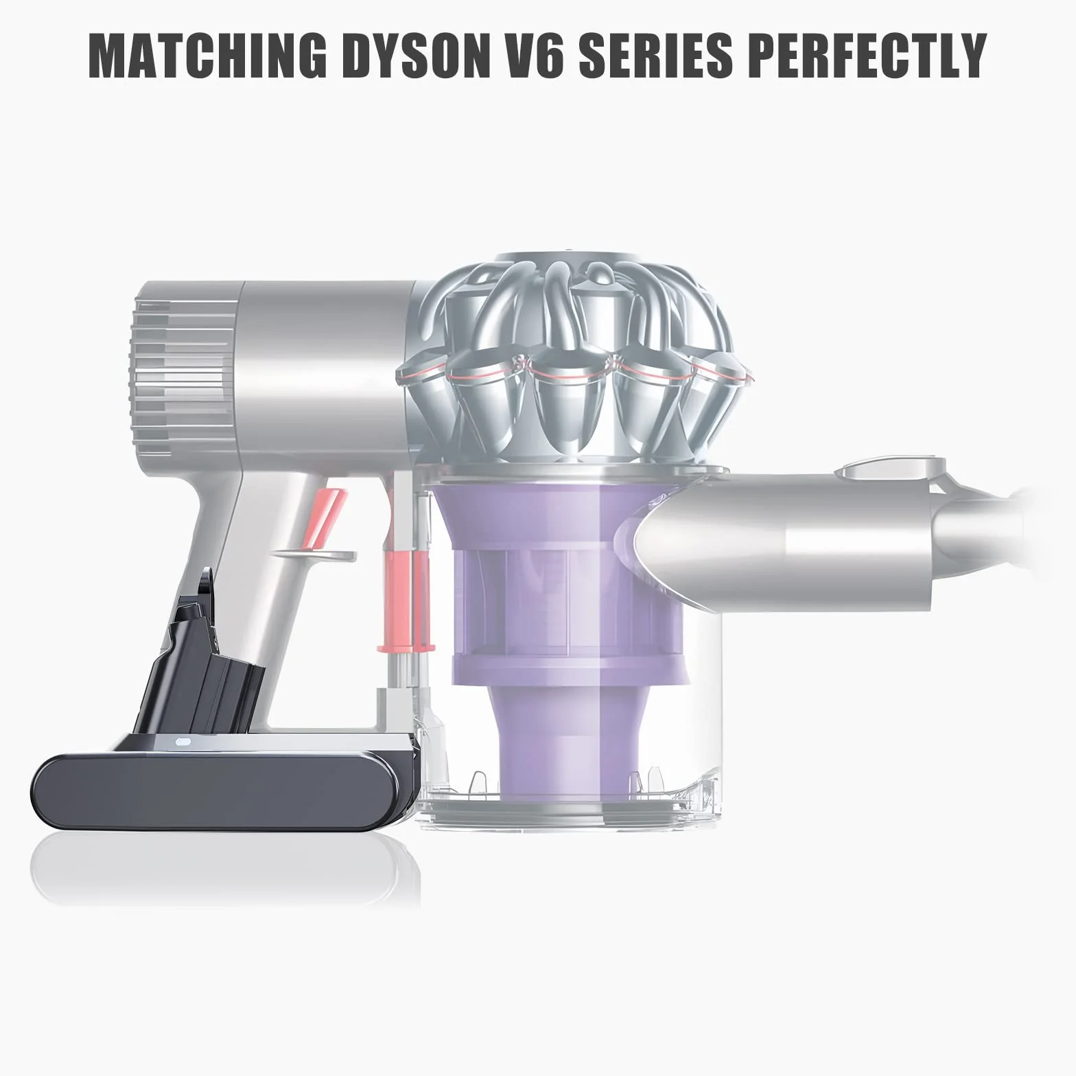 Batterie 6000mAh avec Affichage de la Charge Restante pour Dyson V6 DC62 DC59 DC61 DC58 DC72 Aspirateur à Main Remplacement SV03 SV09 SV05 SV06 SV07 avec 2 Filtres