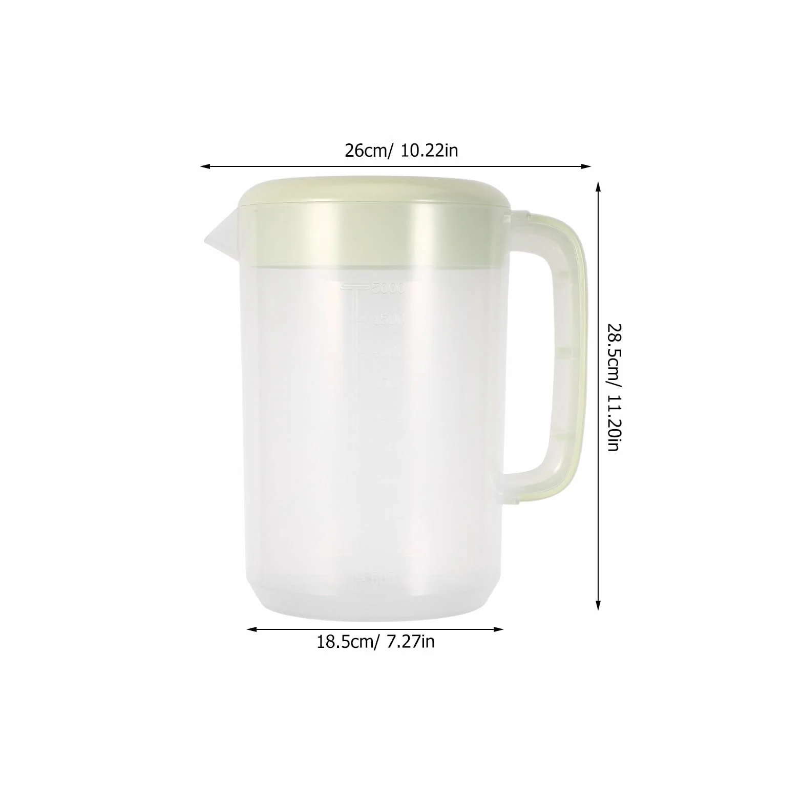 Uonlytech Pichet d'eau froide en plastique 5 L pour réfrigérateur, thé glacé, jus, lait, café