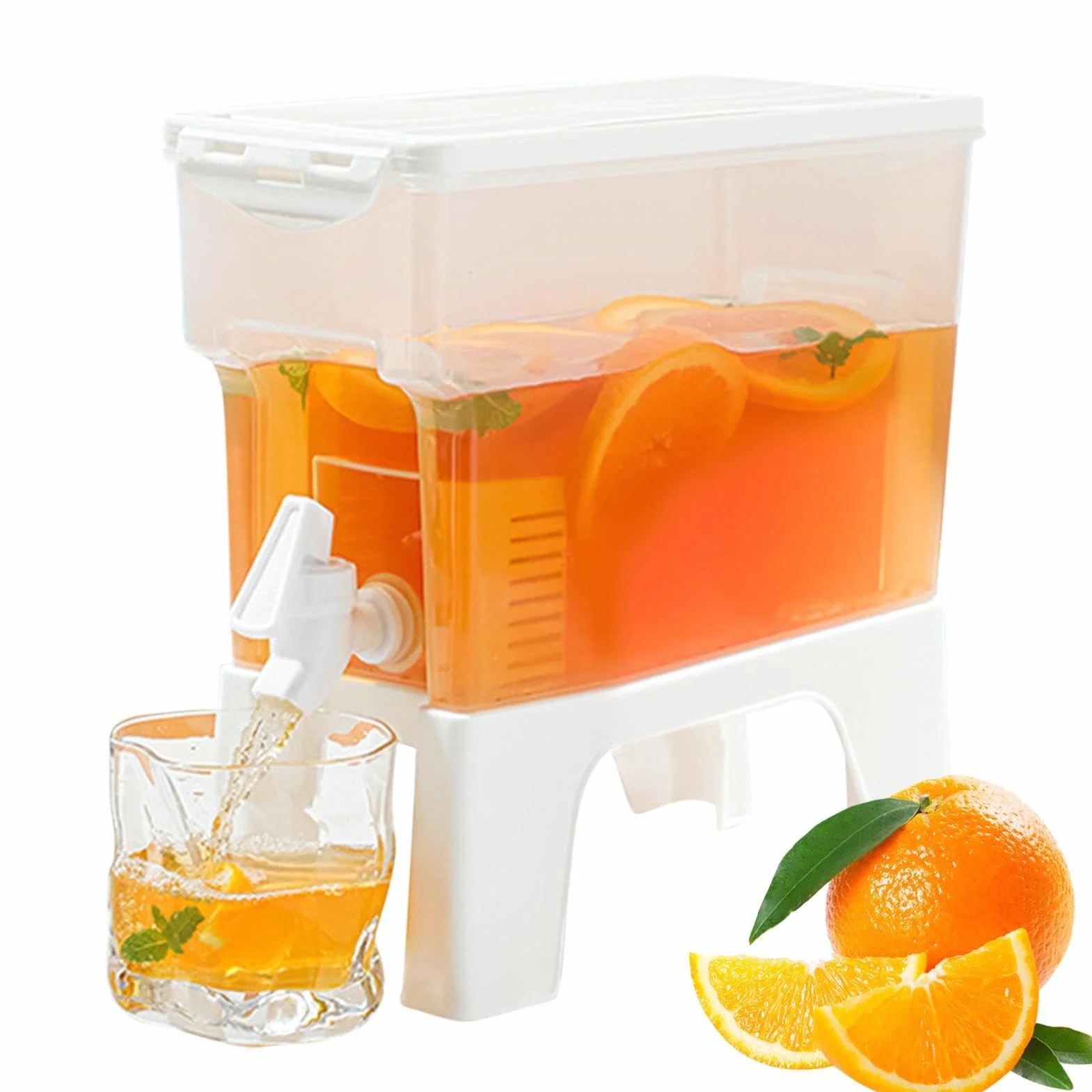Distributeur De Boissons 3.5 L Avec Support Amovible, Bouteille En Plastique Réutilisable, Grande Carafe À Eau Pour Plages Camping