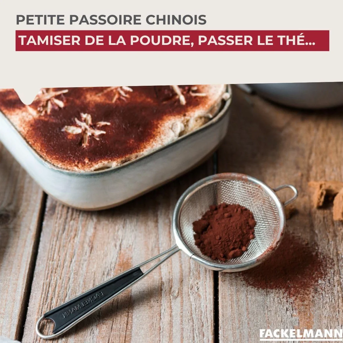 Fackelmann Petite passoire Chinois Tamis de Cuisine Acier Inoxydable Noir 7 cm
