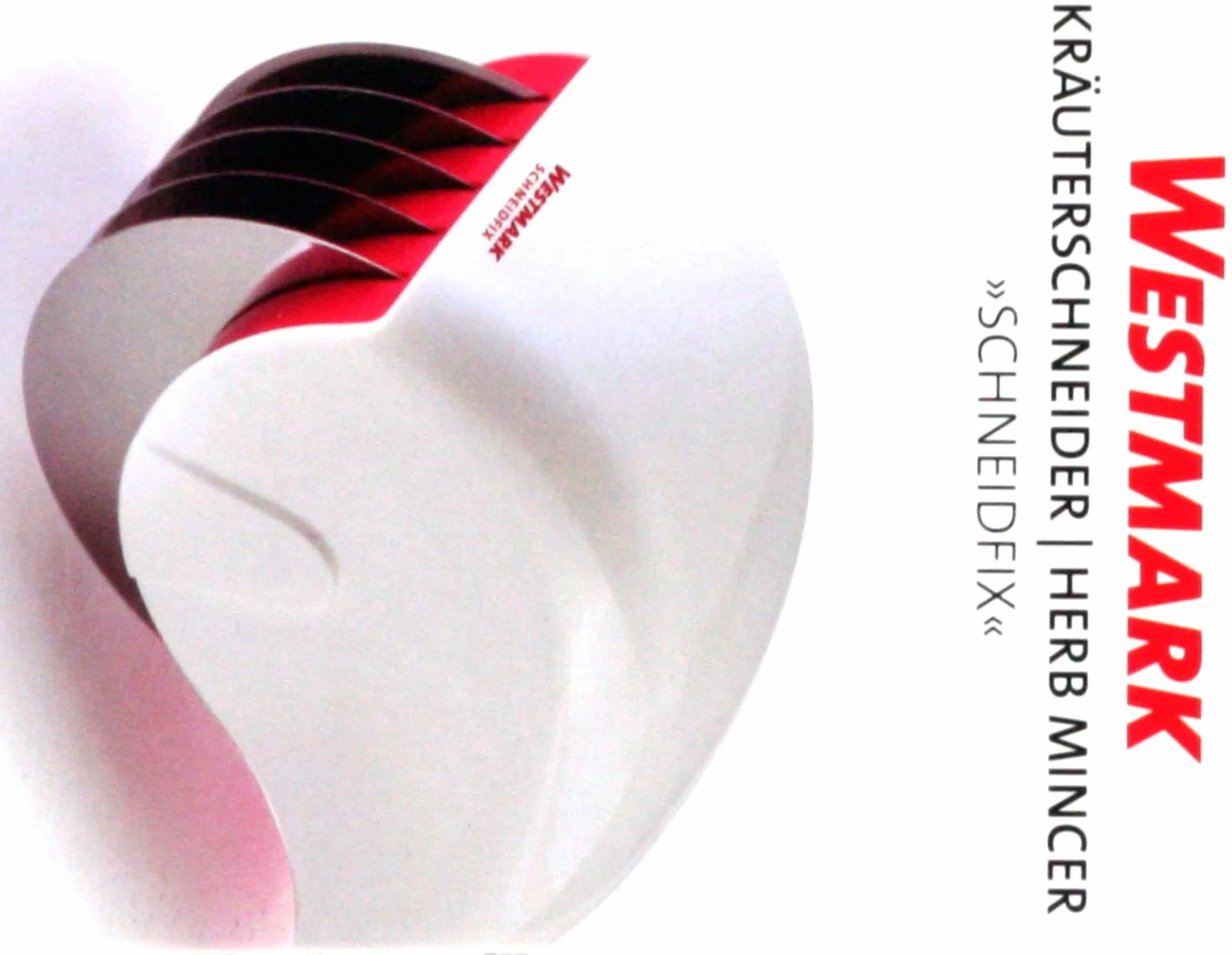 Westmark Hachoir à Fines Herbes Rouleau de Coupe 15 cm Acier Inoxydable Plastique Blanc Rouge