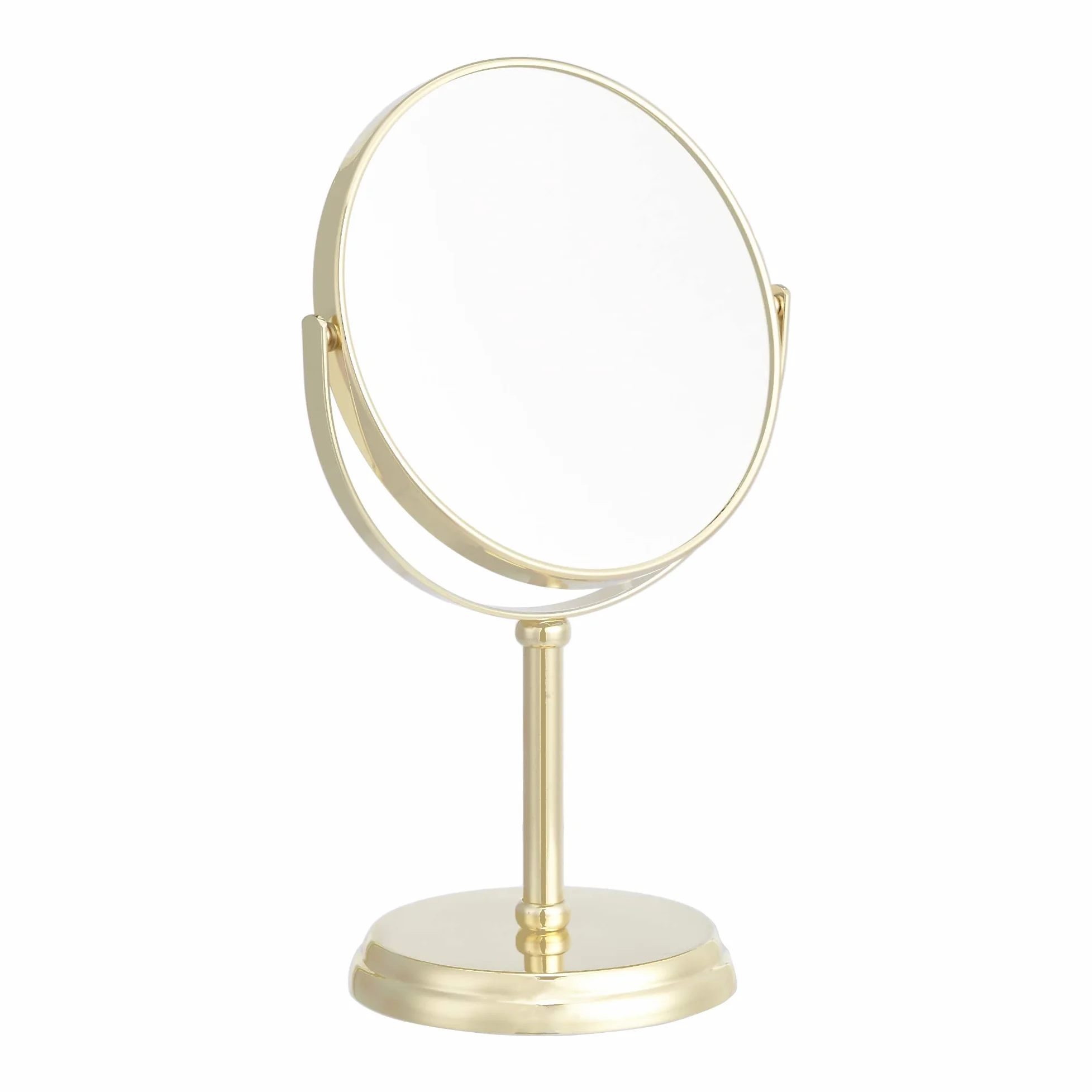 Amazon Basics Ronde Montage sur Table Miroir grossissant sur Pied doré 18.3x12.5x30 cm