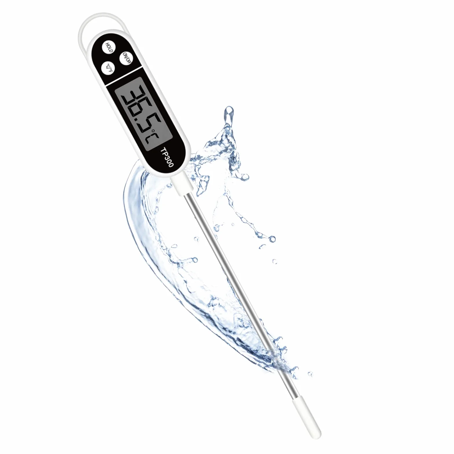 Termomètre Cuisine LCD Longue, Thermomètre Barbecue Digital Alimentaire pour Patisserie BBQ Viande