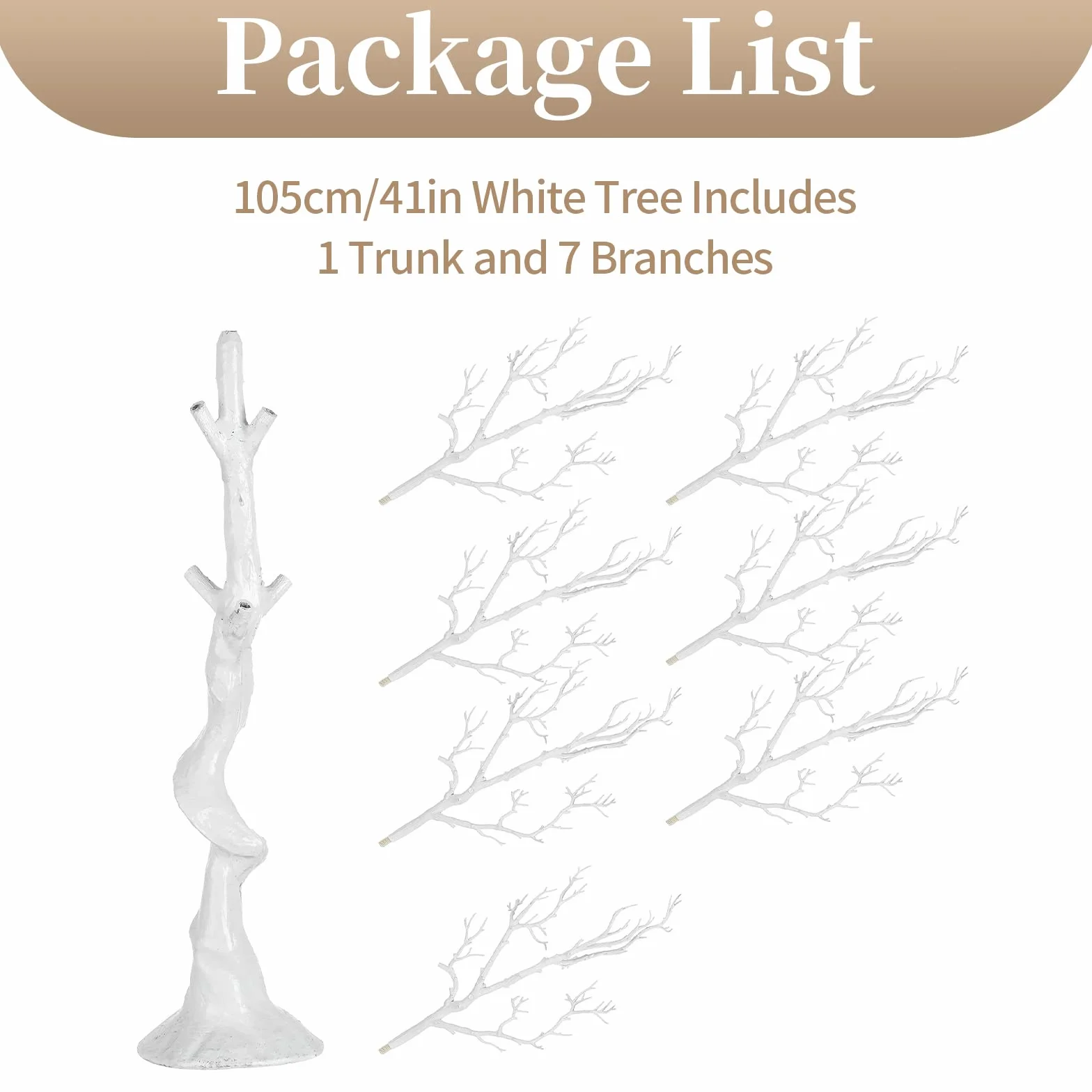 Sziqiqi 105cm Blanc Artificiel Arbre de Pâques Decoration