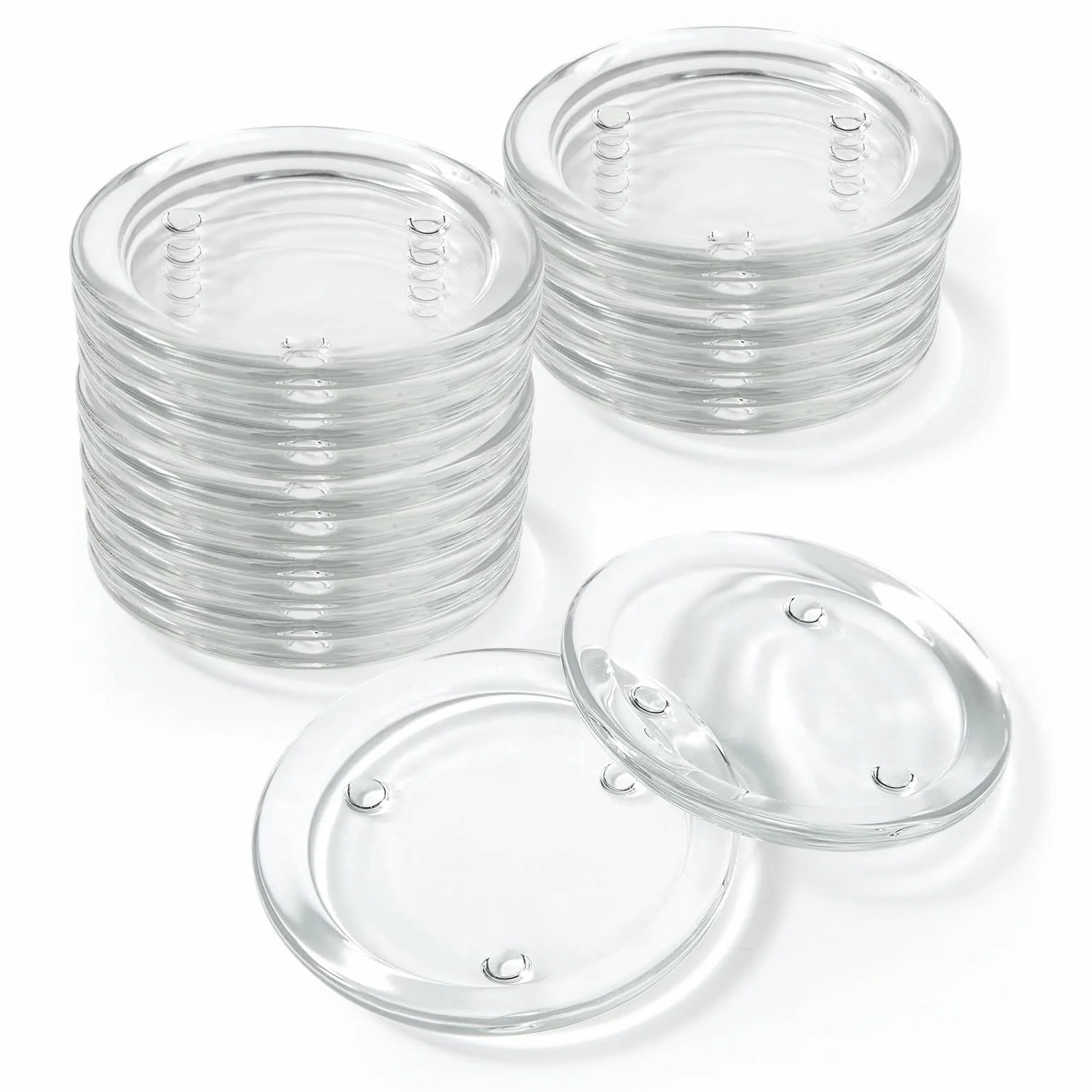 SENENQU Lot de 16 Bougeoir Rond en Verre Transparent Chandelier pour Mariage Décoration