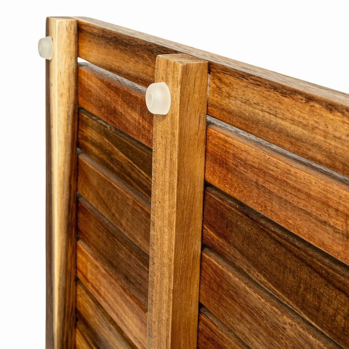 Tapis de Bain Caillebotis en Acacia 56x36cm Antidérapant Résistant à l'Humidité