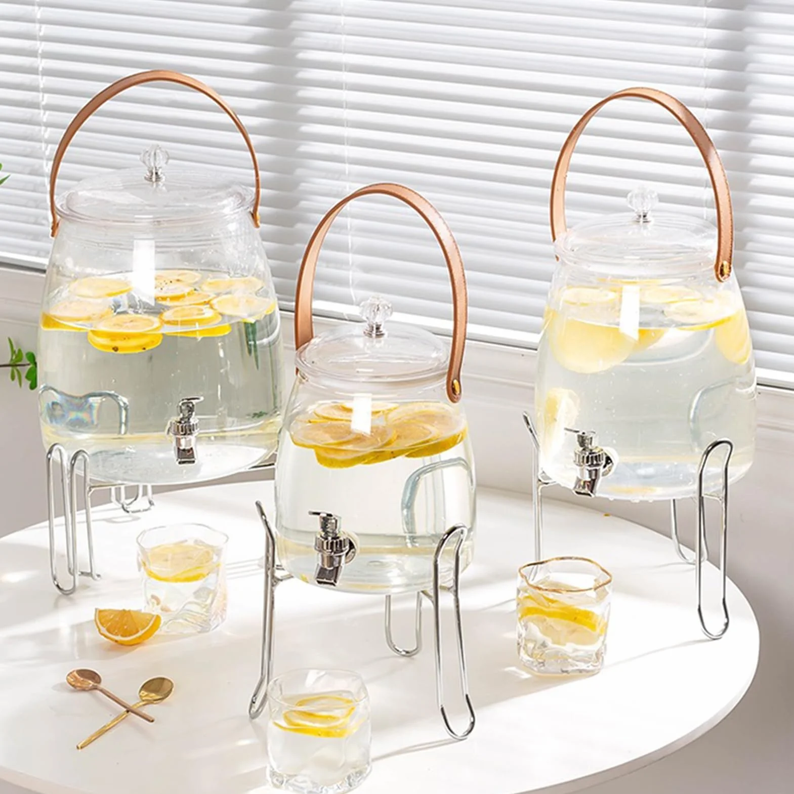 Distributeur de boisson 3 l en verre avec robinet pour boissons froides