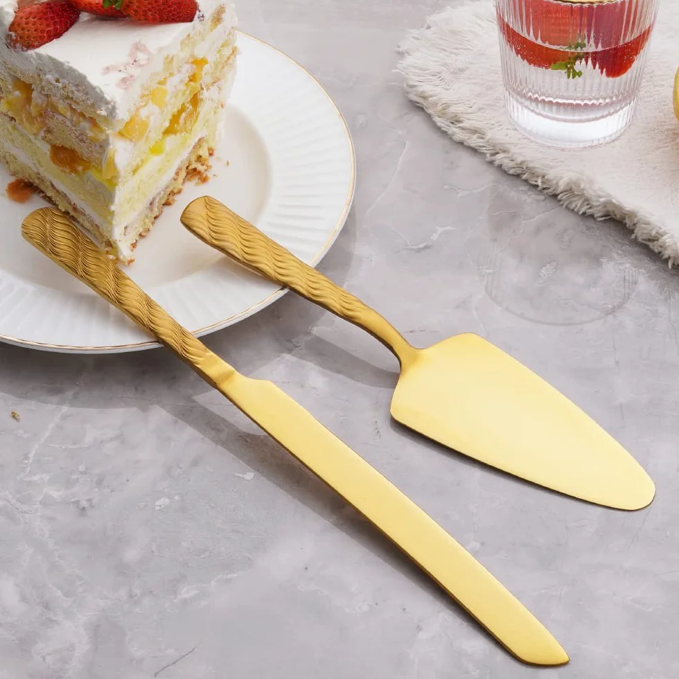 Ensemble de découpe de gâteau en Acier Inoxydable avec Couteau et Spatule