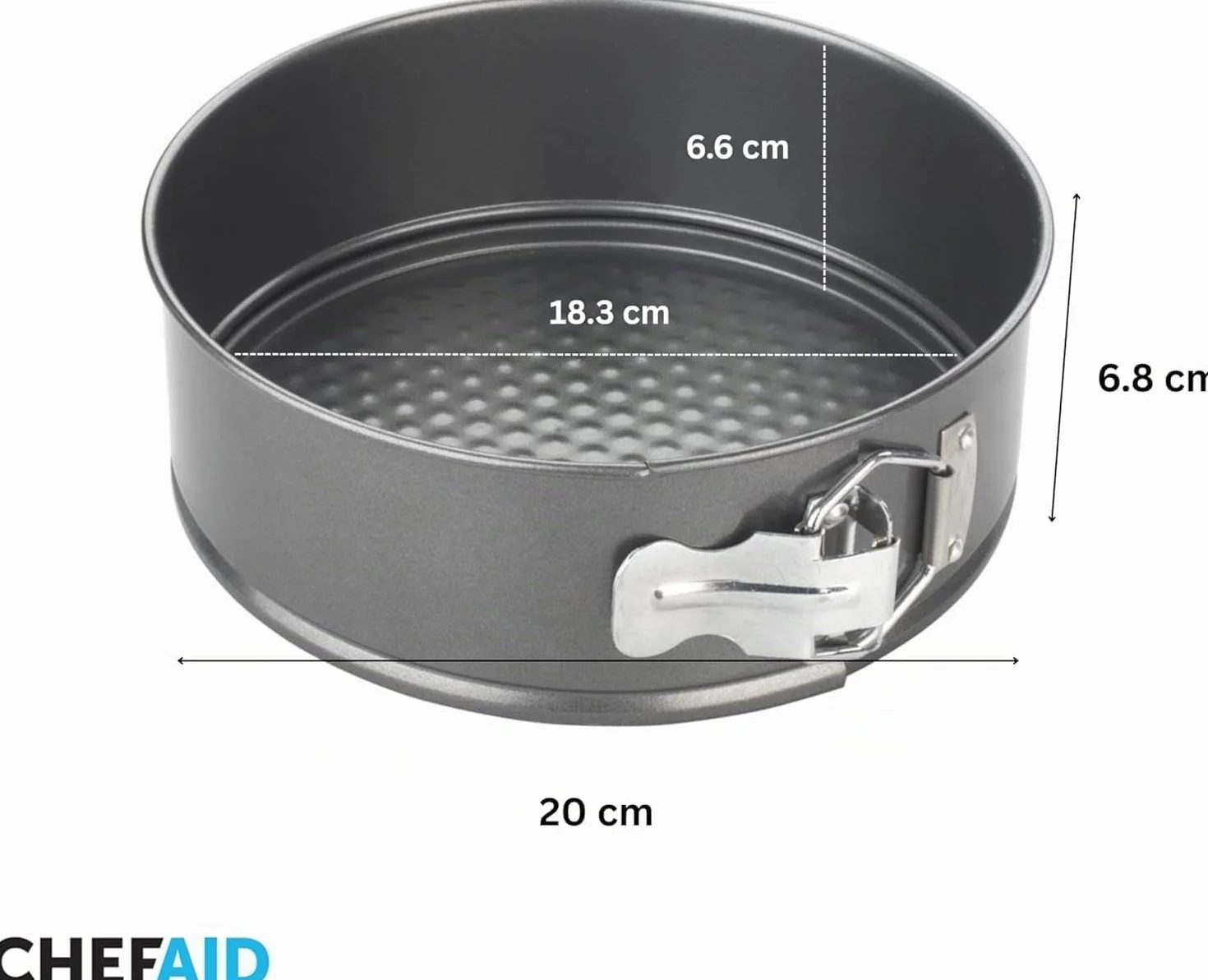 Chef Aid Moule à Gâteau Rond Amovible Antiadhésif 20cm Base Démontable