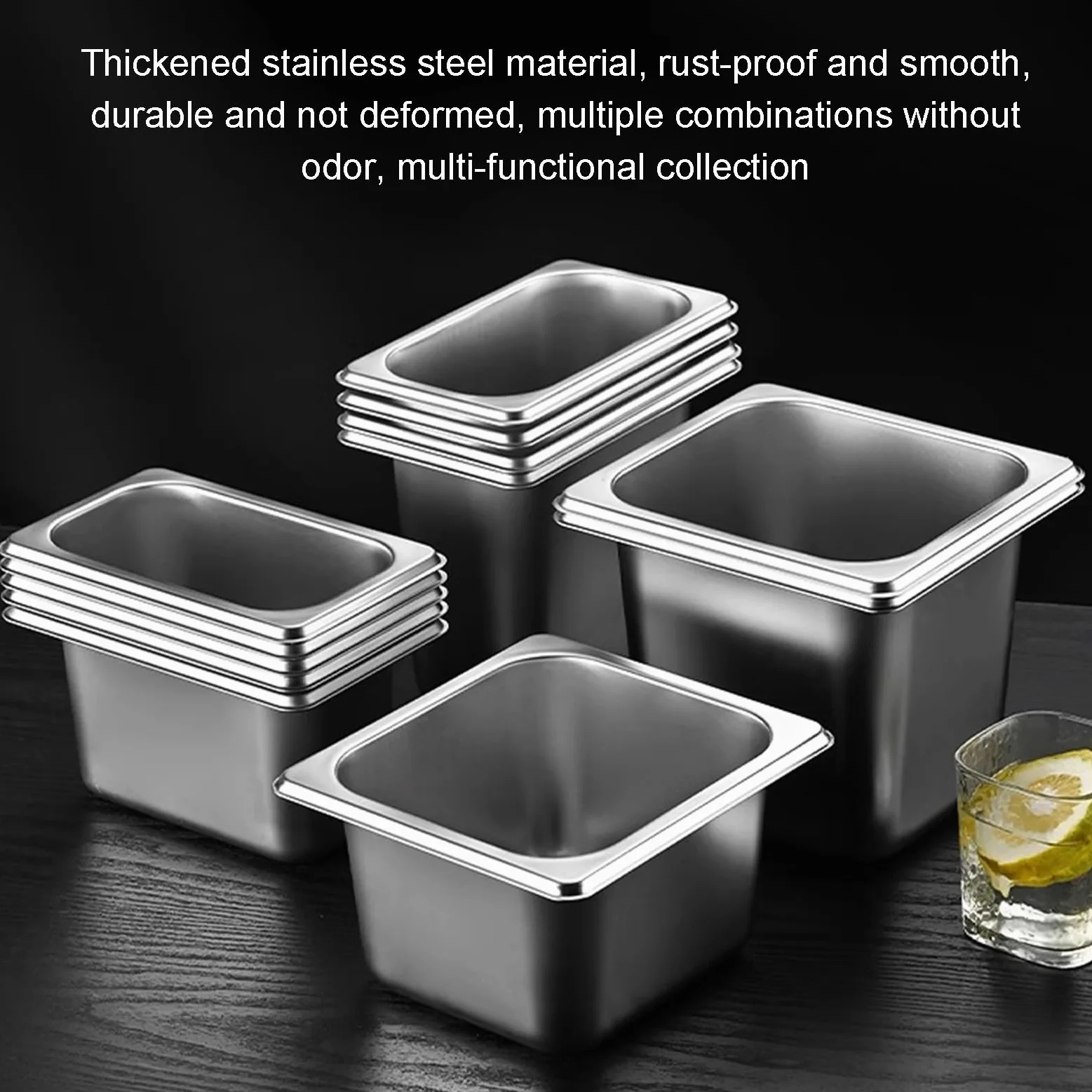Ensemble d'étagères à épices extensibles en acier inoxydable pour cuisine et buffet – Distributeur polyvalent pour assaisonnement, sauces, confitures et fruits (58 x 19 x 63 cm)