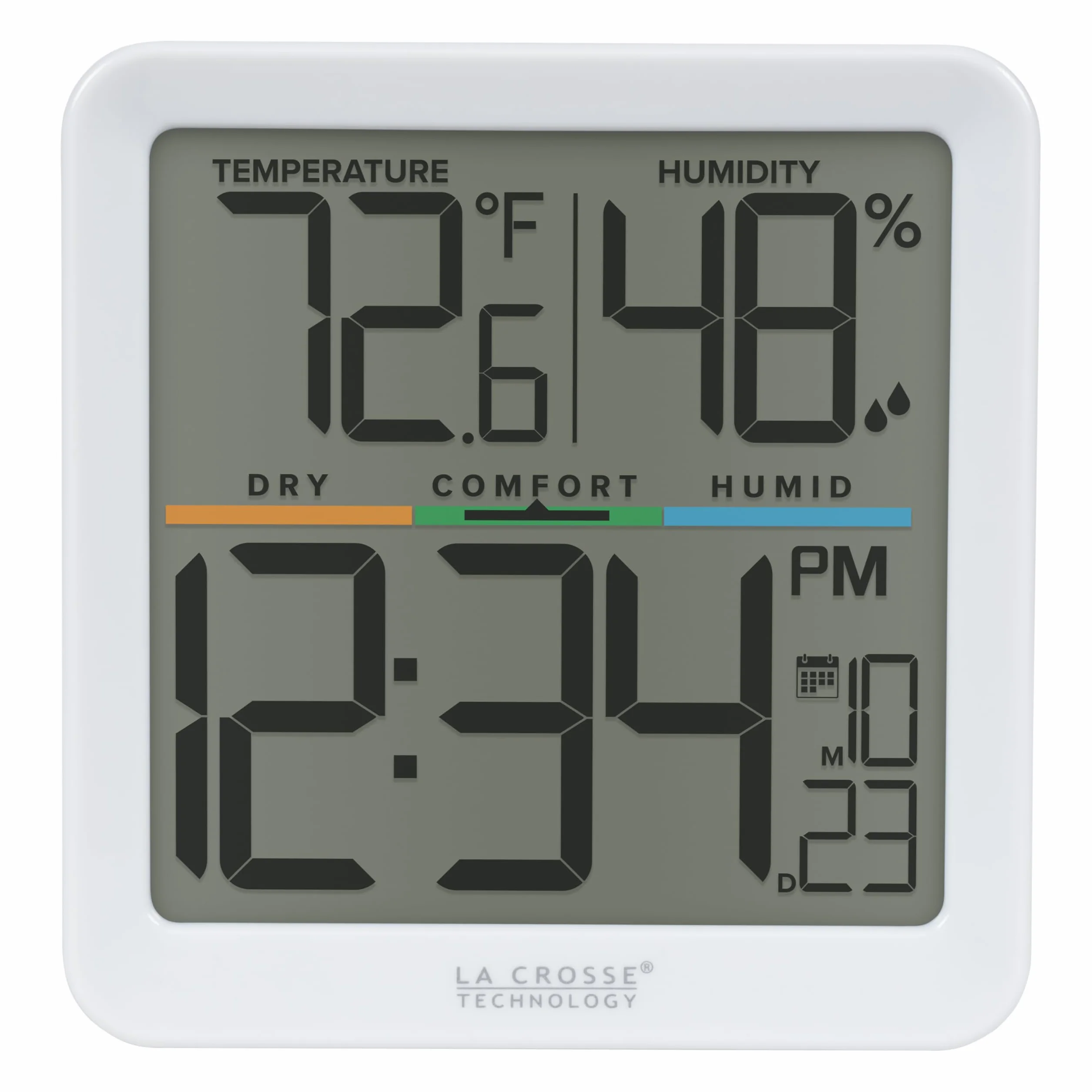 La Crosse Technology Compteur de confort intérieur 302-1408-TBP avec heure et date