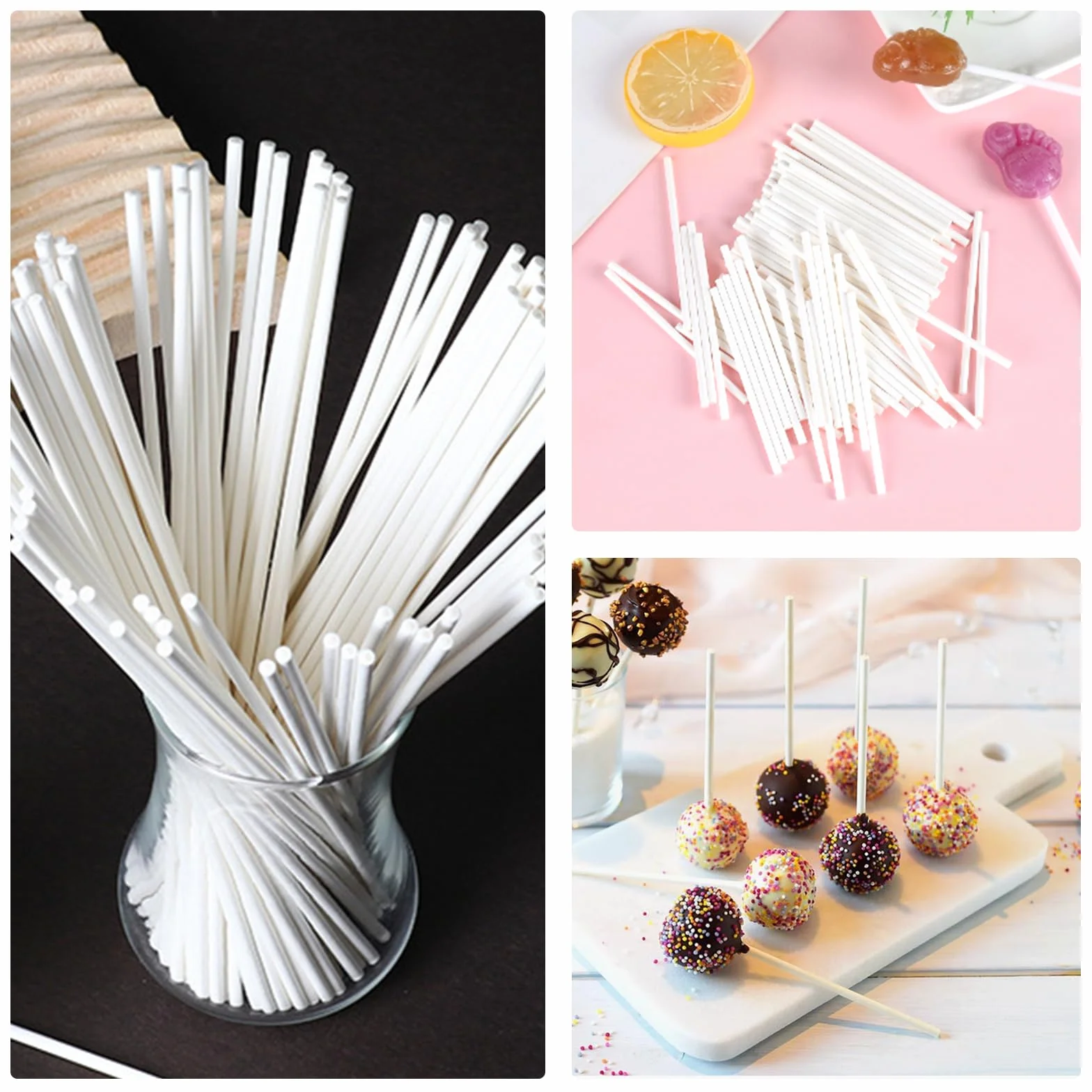 Baton Sucette Pop Cake 200 Pièces 10 cm 15 cm Bâtonnets en Papier Alimentaire pour Gâteaux Desserts