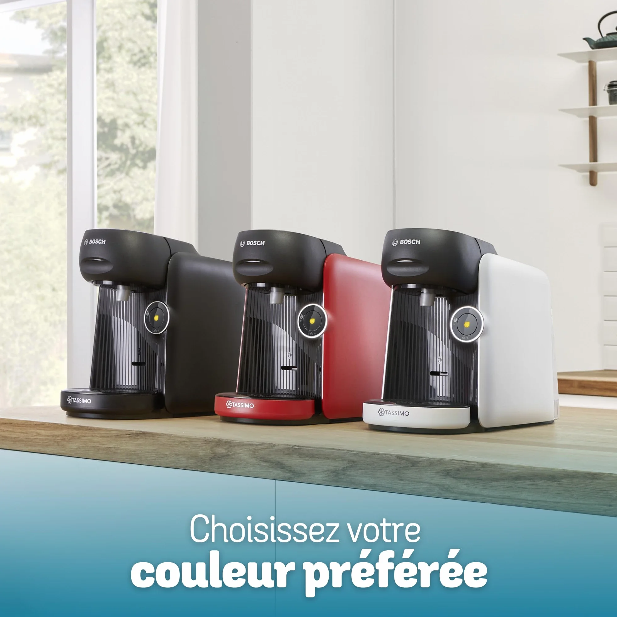Bosch Tassimo Finesse TAS163E Machine à café multi-boissons, 70 boissons chaudes, IntensityBoost, cafétière à dosettes, rouge
