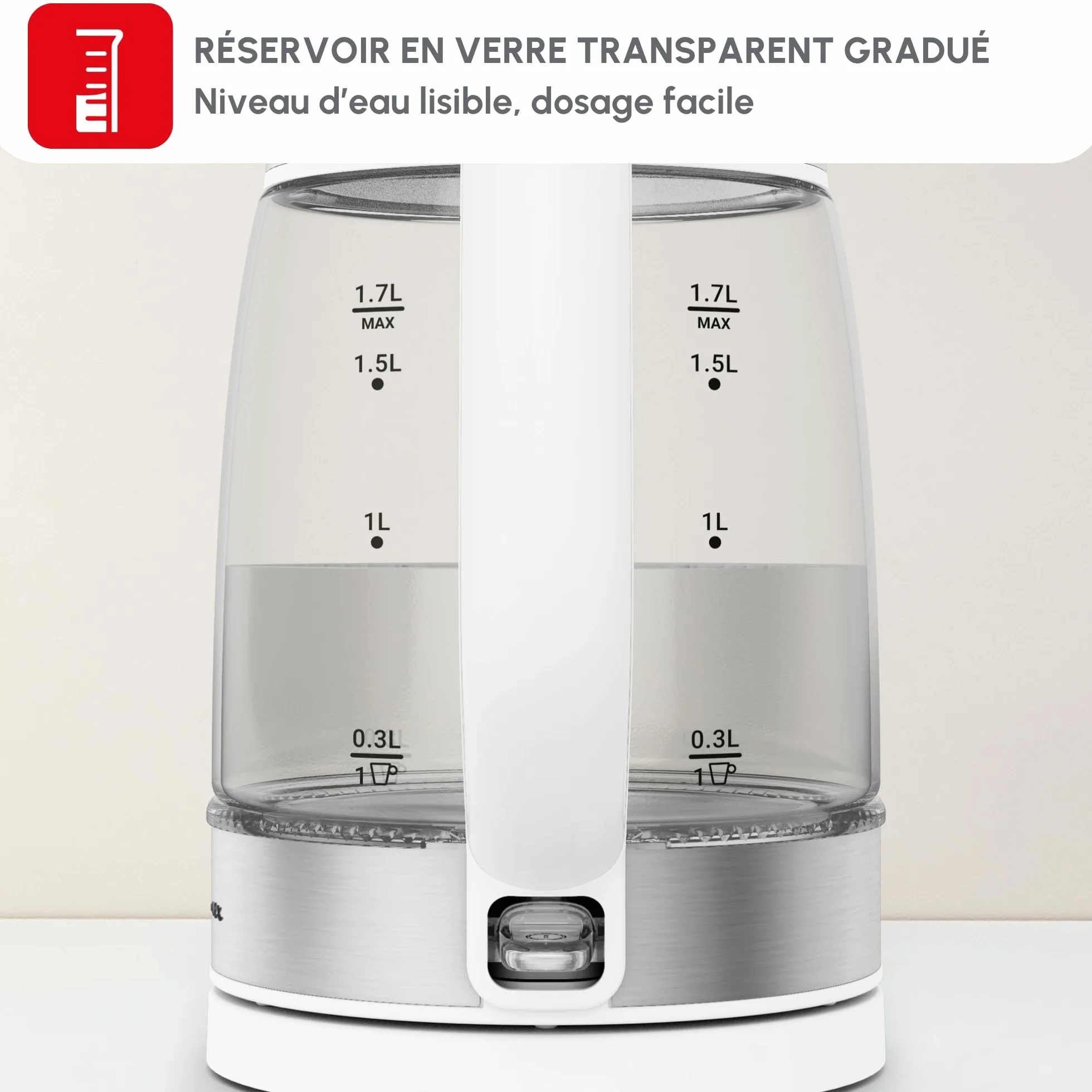 Moulinex Bouilloire Électrique 1,7 L Verre, BY6R5130