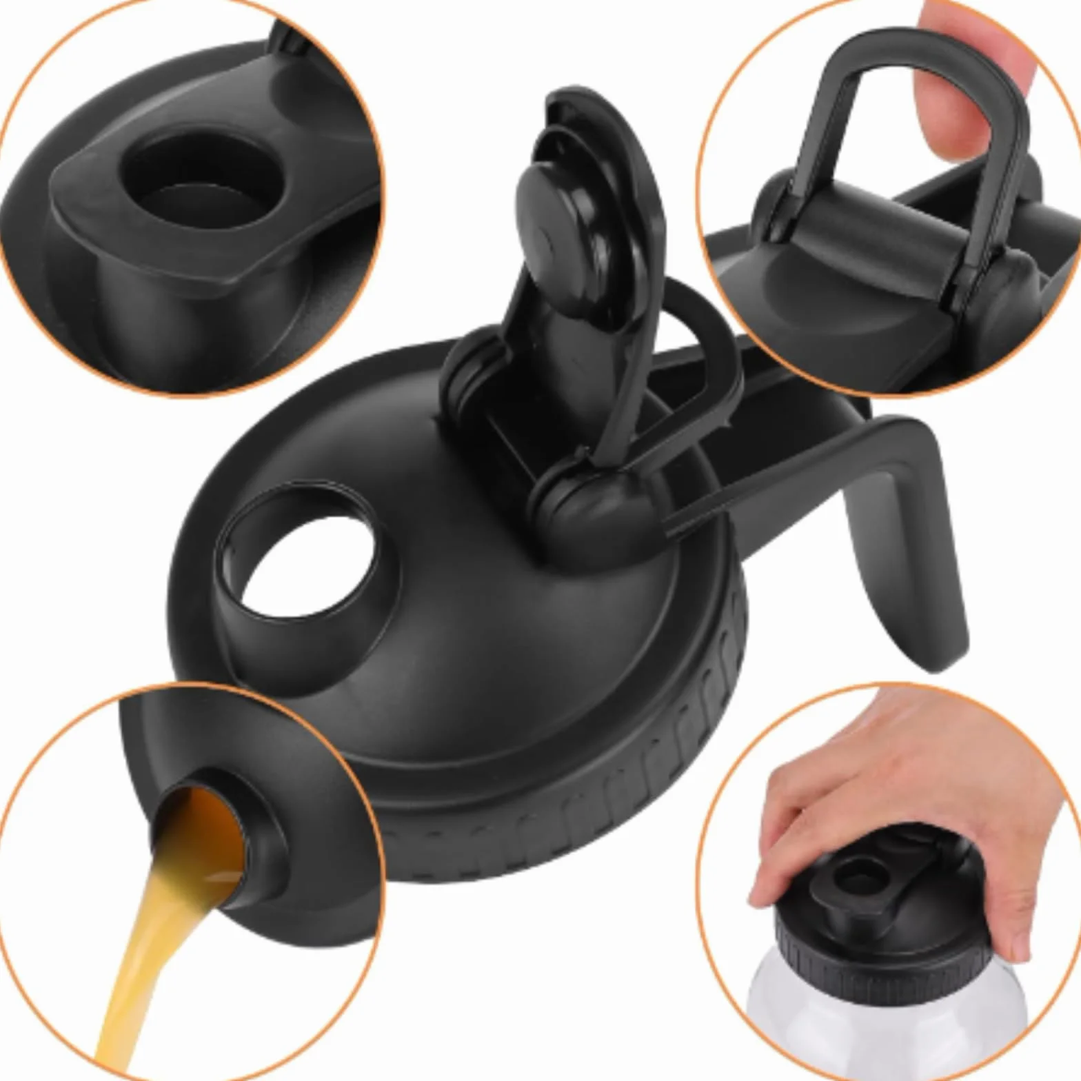 Bouilloire en verre 946 ml avec couvercle rabattable et verseur pour thé café infusion froide
