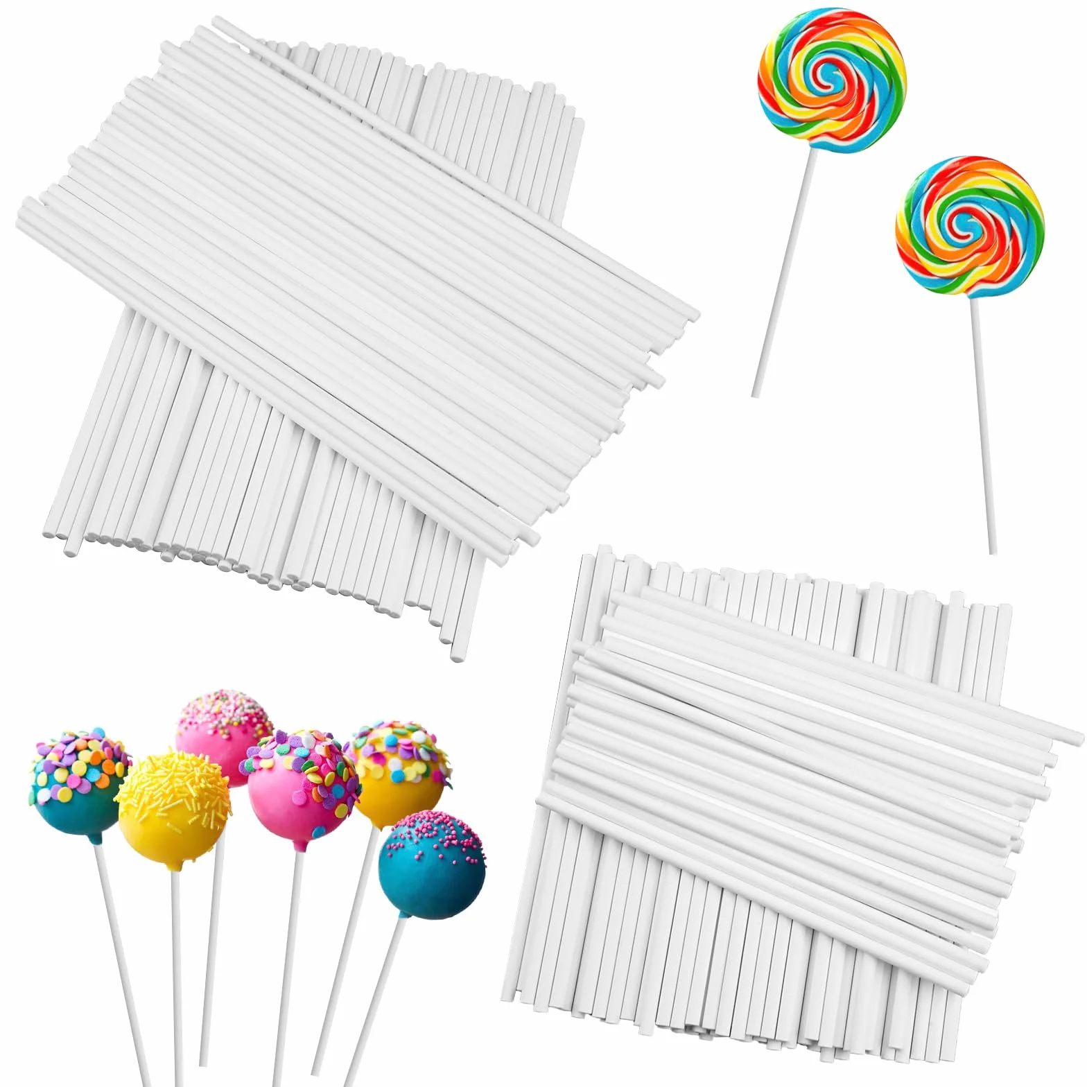 Baton Sucette Pop Cake 200 Pièces 10 cm 15 cm Bâtonnets en Papier Alimentaire pour Gâteaux Desserts