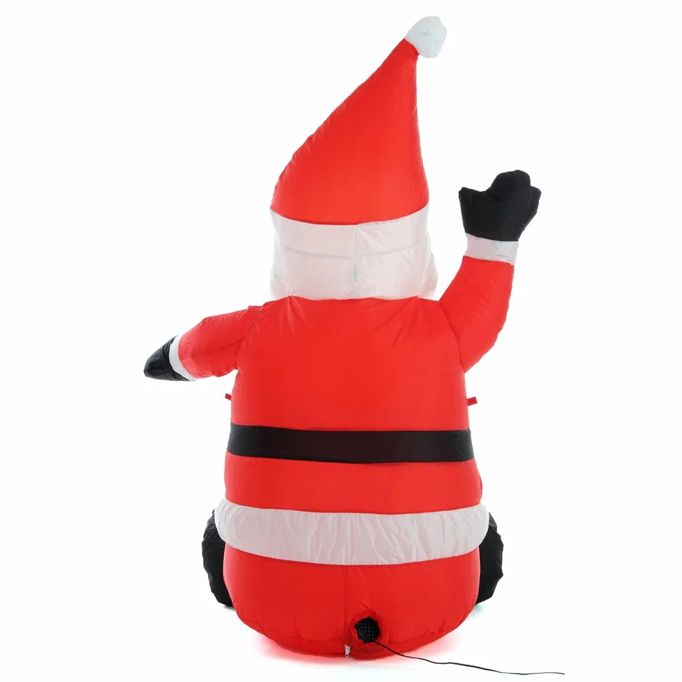 Père Noël gonflable BAKAJI 120 cm LED IP44 auto-gonflant avec kit de fixation