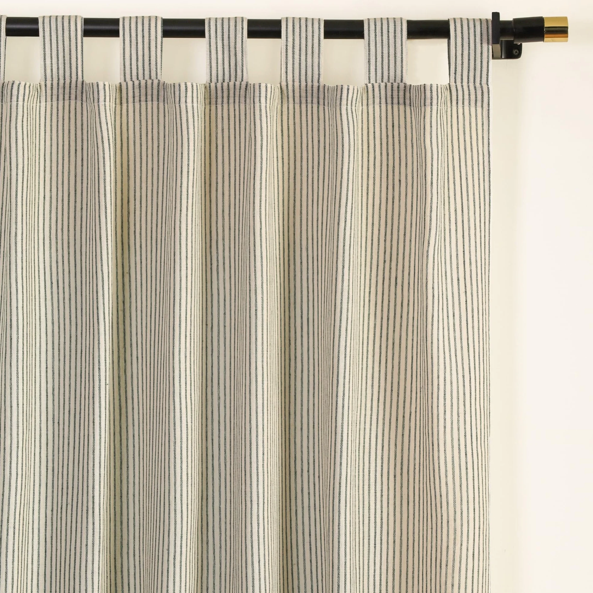 Lot de 2 rideaux en gaze rayure bohème vert 228,6 x 106,7 cm par panneau