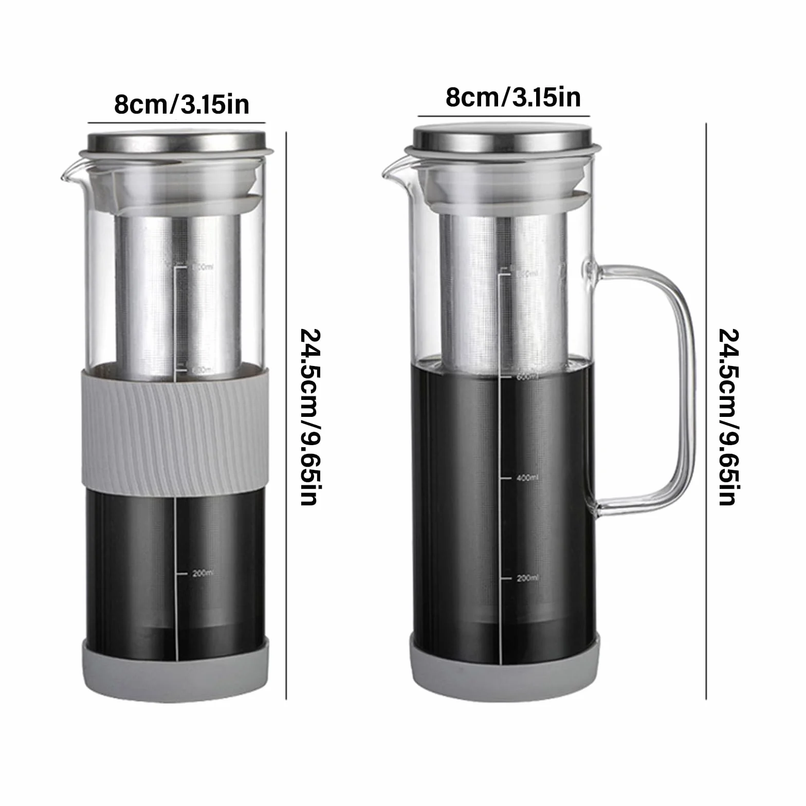 Infuseur à café froid en verre et acier