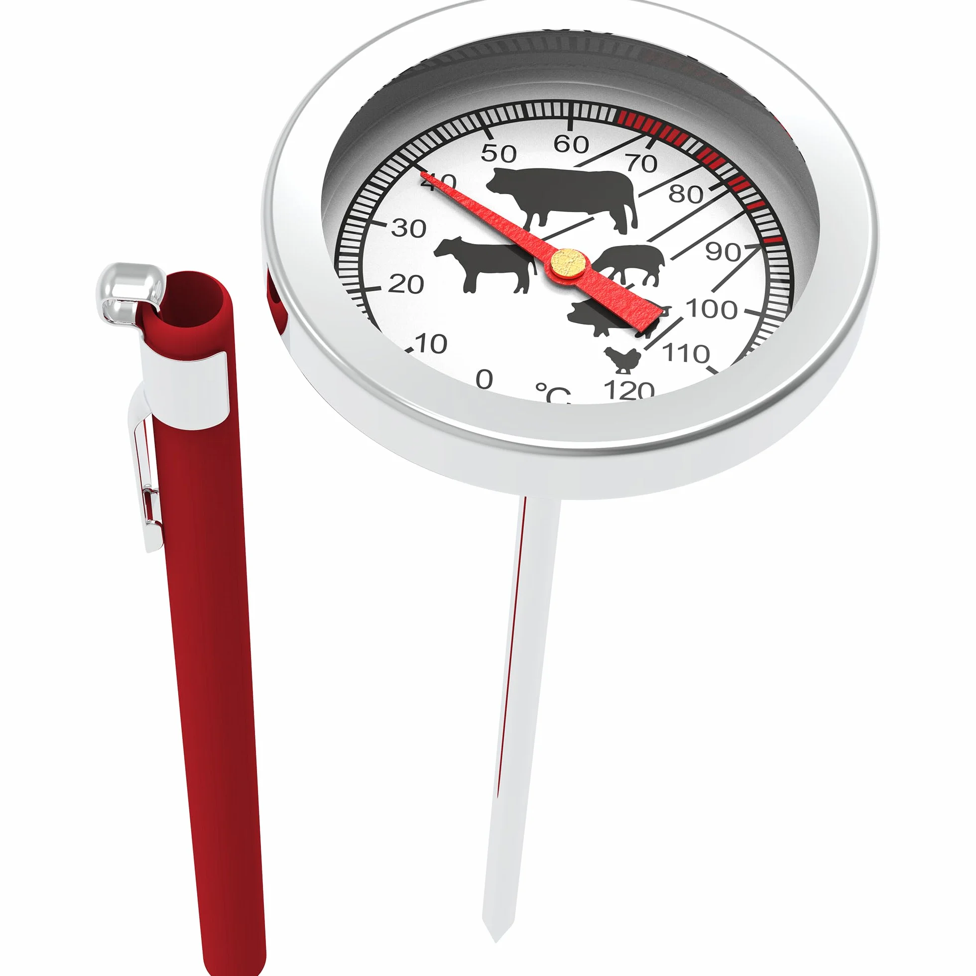 Browin Thermomètre de Cuisson en Acier Inoxydable 0-120°C