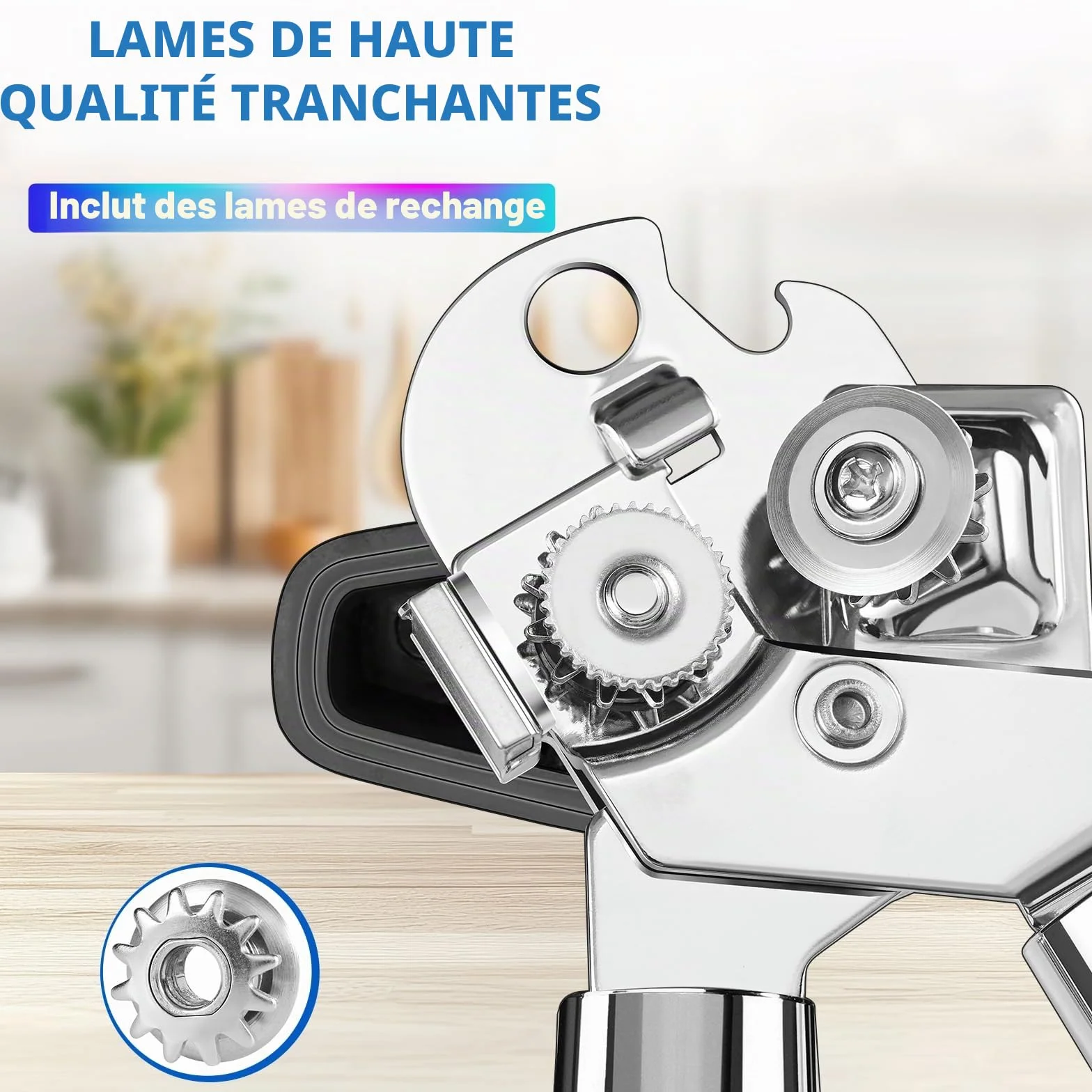 Ouvre Boite de Conserve Manuel Multifonctionnel avec Aimant de Levage, Poignée Ergonomique pour Personnes Agées et Arthrite