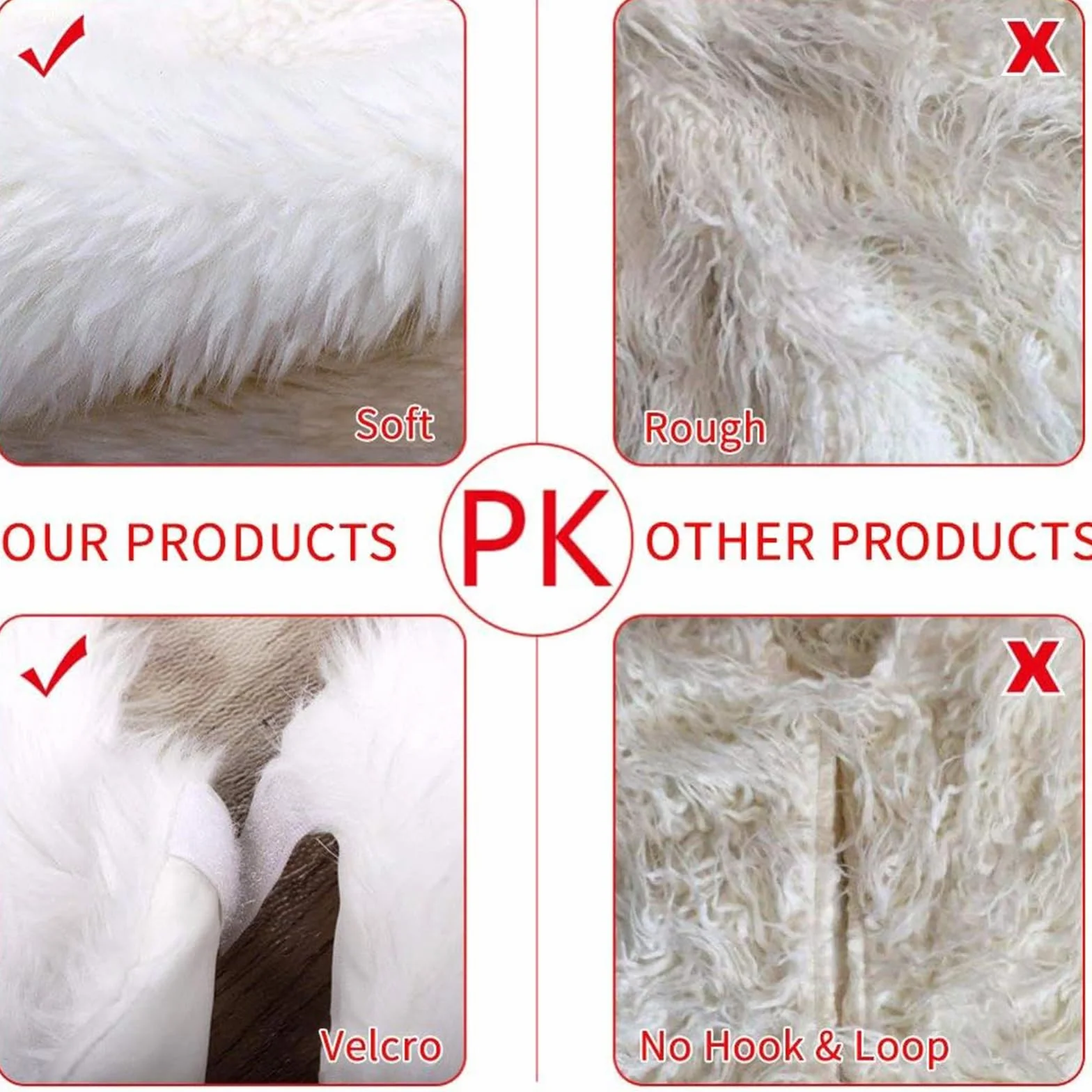 Jupe de Sapin Blanche 78cm Tapis en Peluche Couvre Pied de Noël