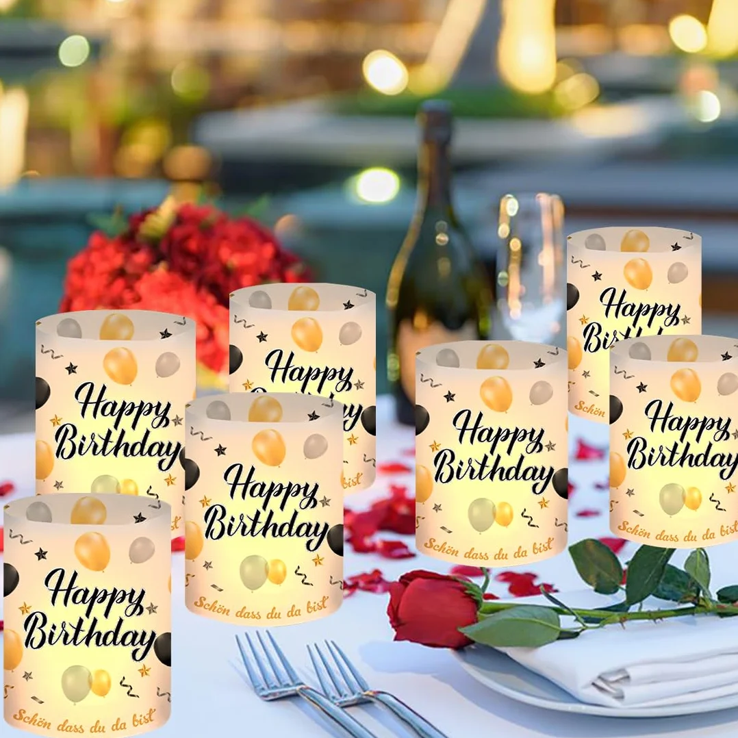 Lot de 12 Lanternes Photophores Décoratives Anniversaire Bougies Chauffe-Plat