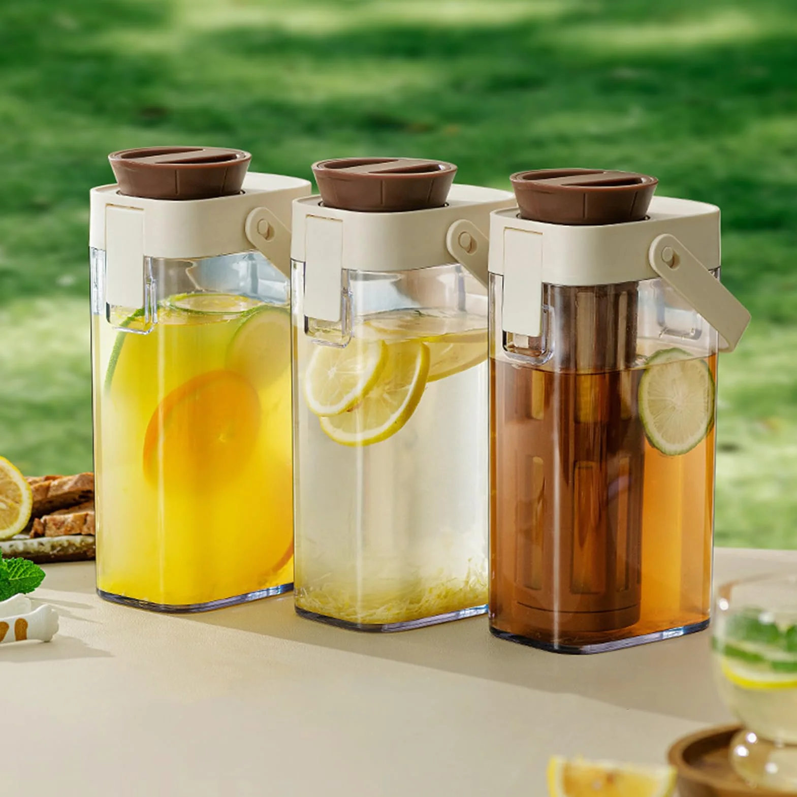 Pichet À Thé Glacé Limonade Transparent 1L Anti-Fuites Stockage Boissons
