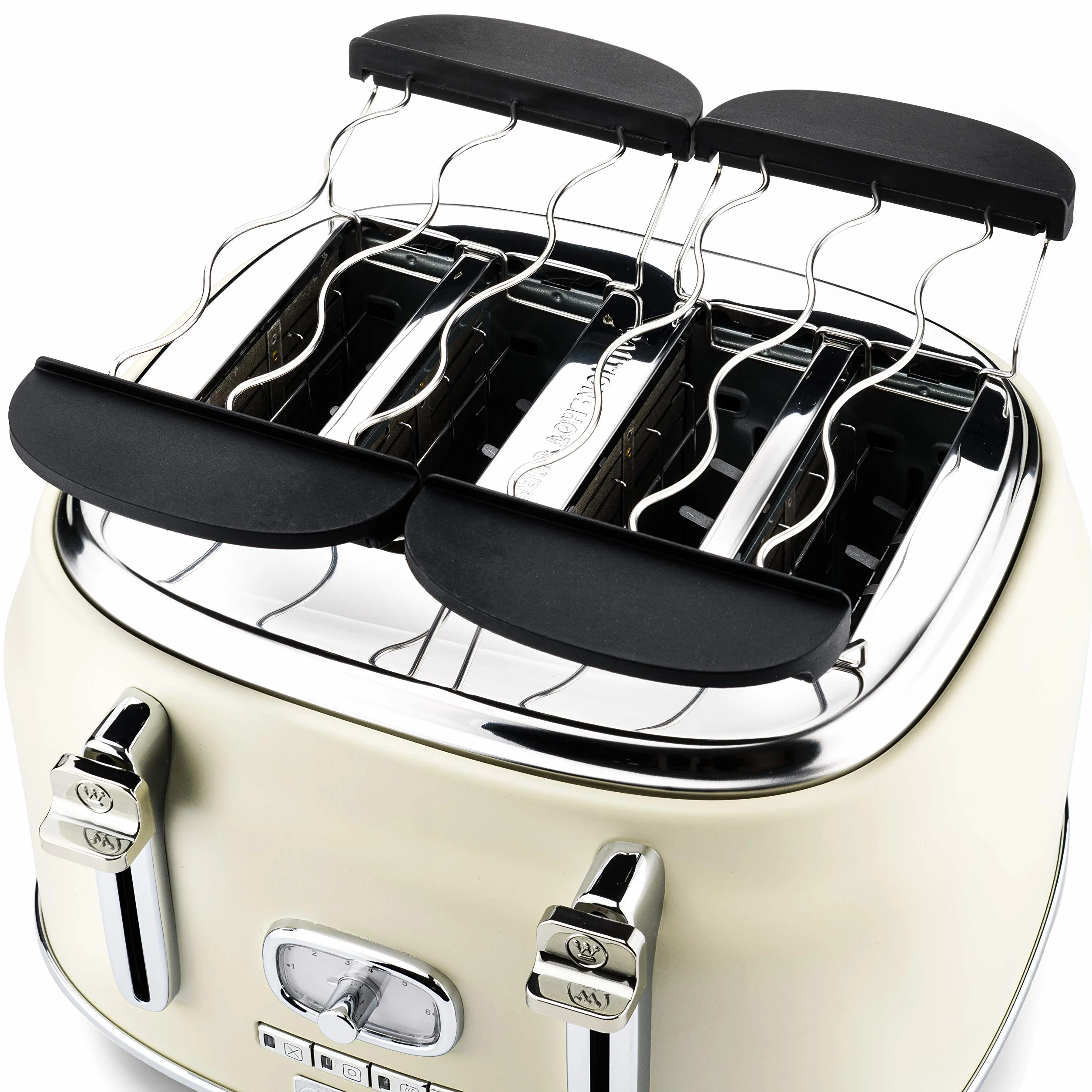 Westinghouse Retroline Set petit-déjeuner blanc grille-pain bouilloire 1,7 l filtre anti-calcaire protection surchauffe grille-pain quatre fentes