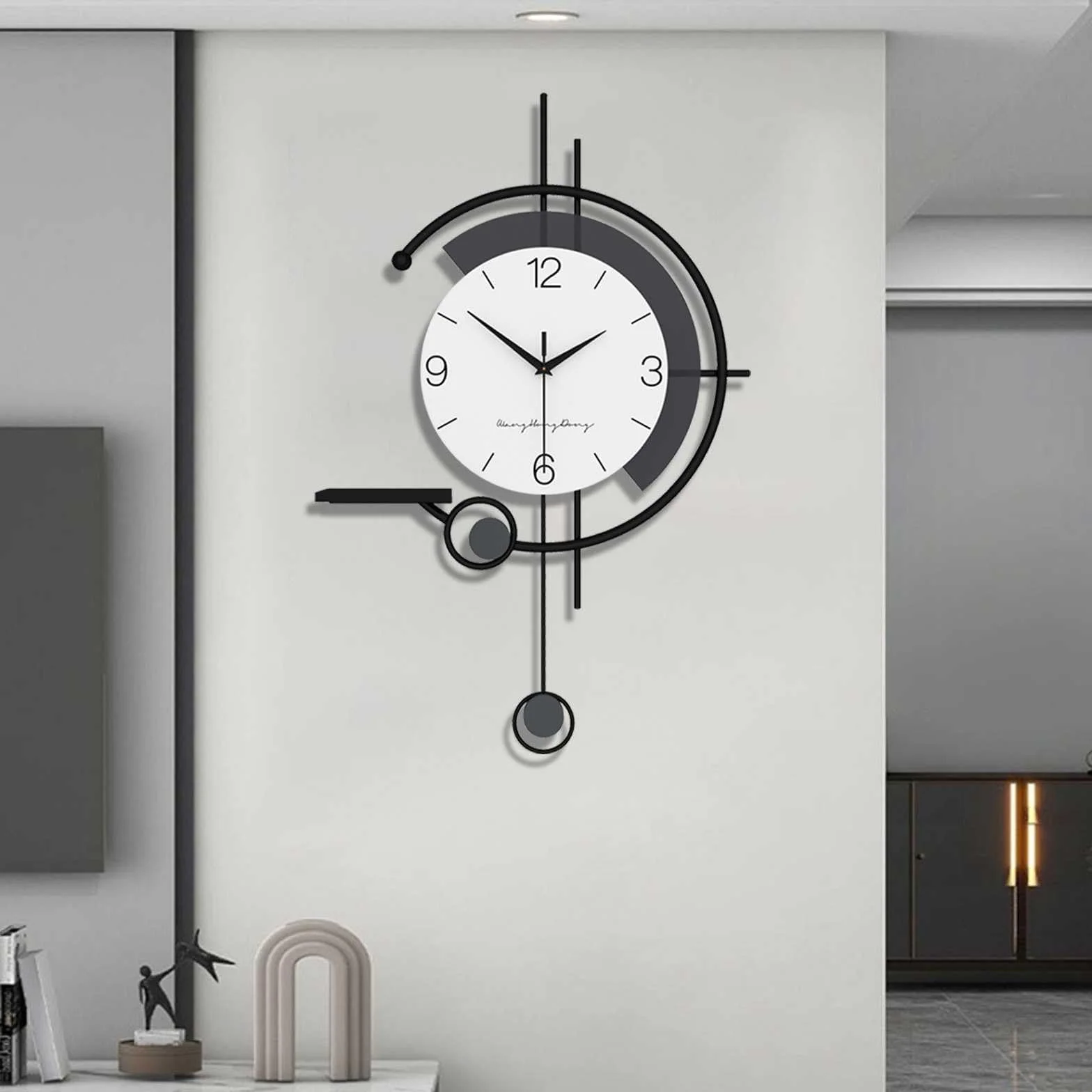 Horloge Murale Moderne Minimaliste Silencieuse Quartz Art Déco Salon Chambre Bureau