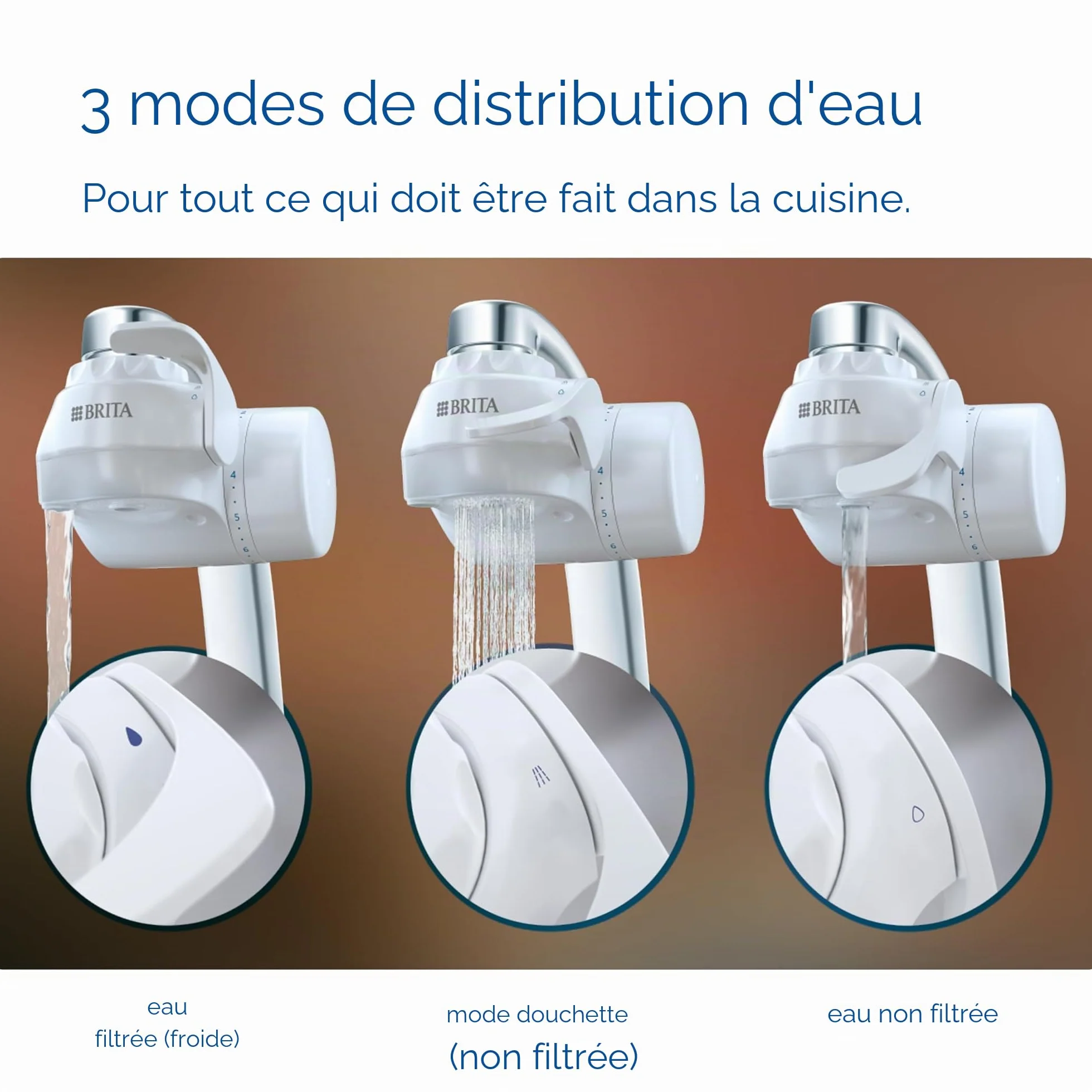 BRITA ON TAP V Système de filtre à eau avec cartouche réduit microparticules PFAS métaux substances goût