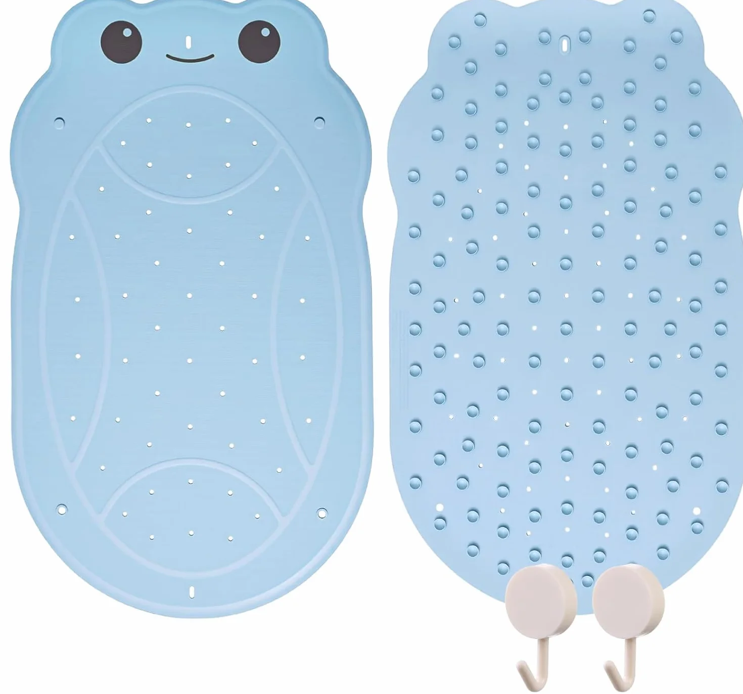 Tapis de Bain antidérapant pour Bébé en Forme de Grenouille 76 x 45 cm sans BPA Bleu