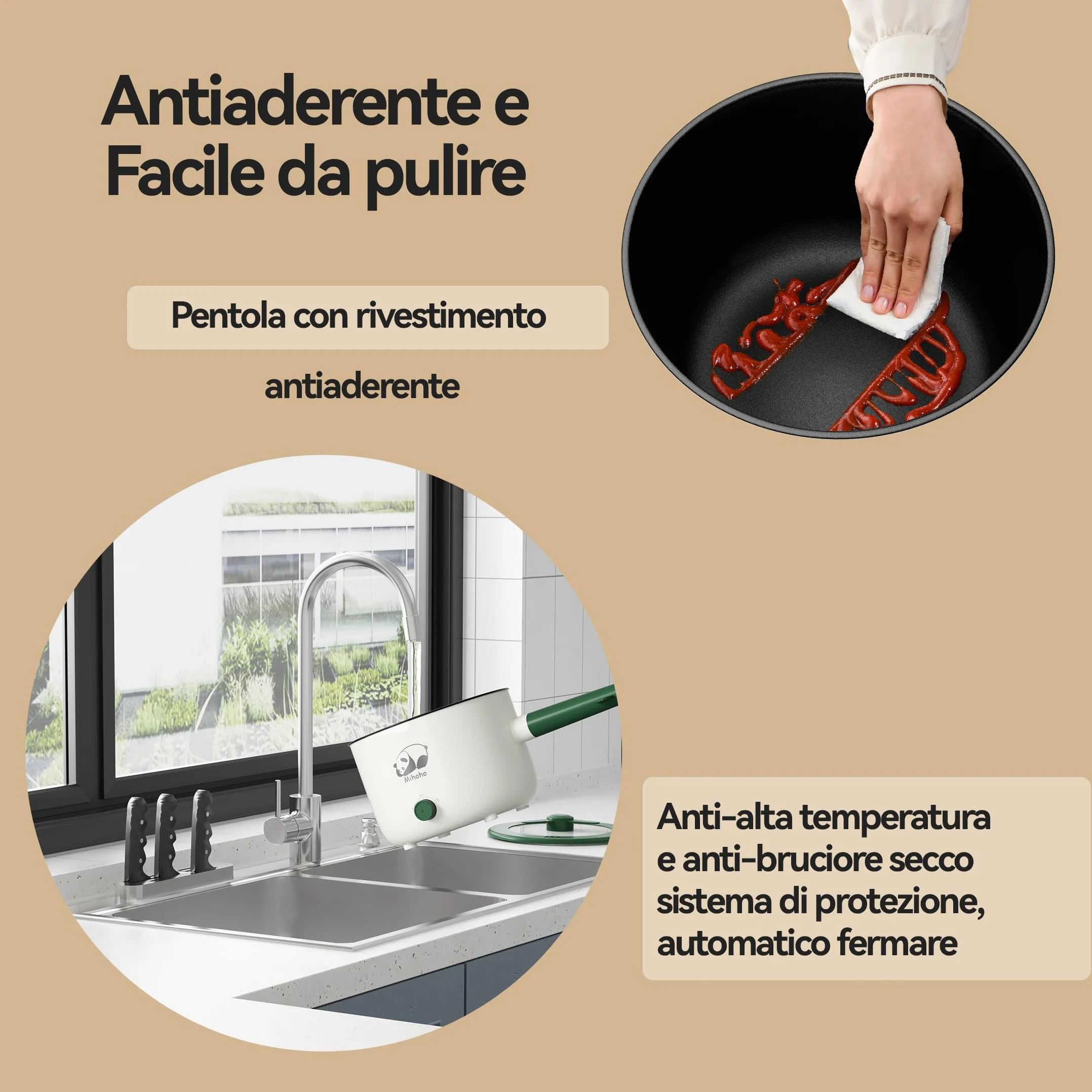 Marmite électrique Shabu Shabu 1,5 L antiadhésive portable double contrôle de puissance (vert)