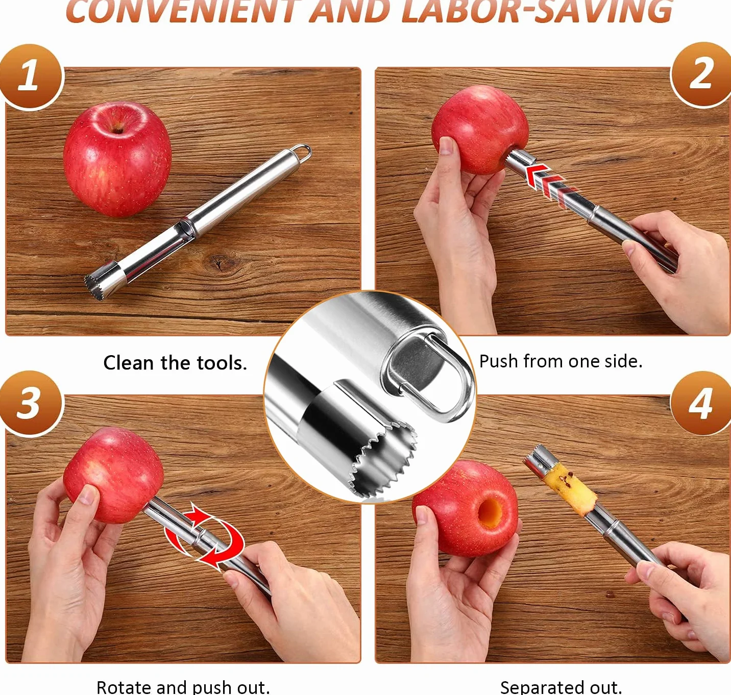 Cuillère à Melon Acier Inoxydable 4 Pièces Set Fruits Outils Découpage