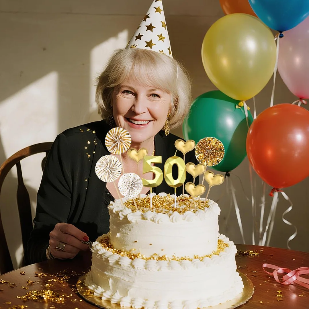 Bougies d'anniversaire 50 Ans pour Gâteau, Décoration Fête Homme Femme