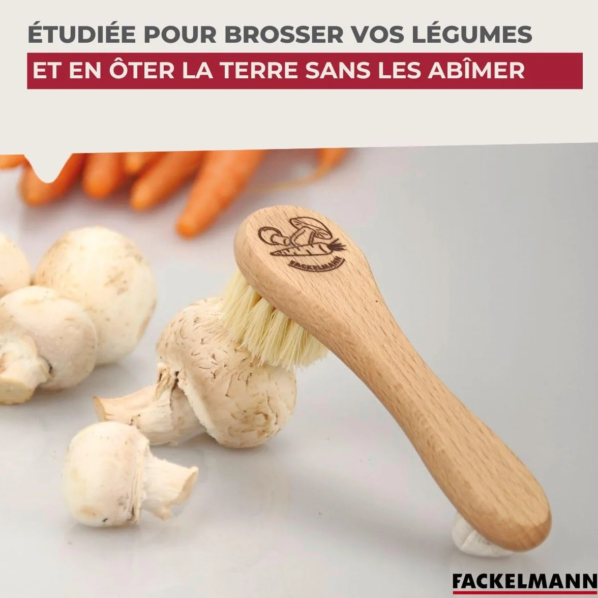 Fackelmann Brosse pour légumes en Bois 13,5 x 3,6 x 3,3 cm