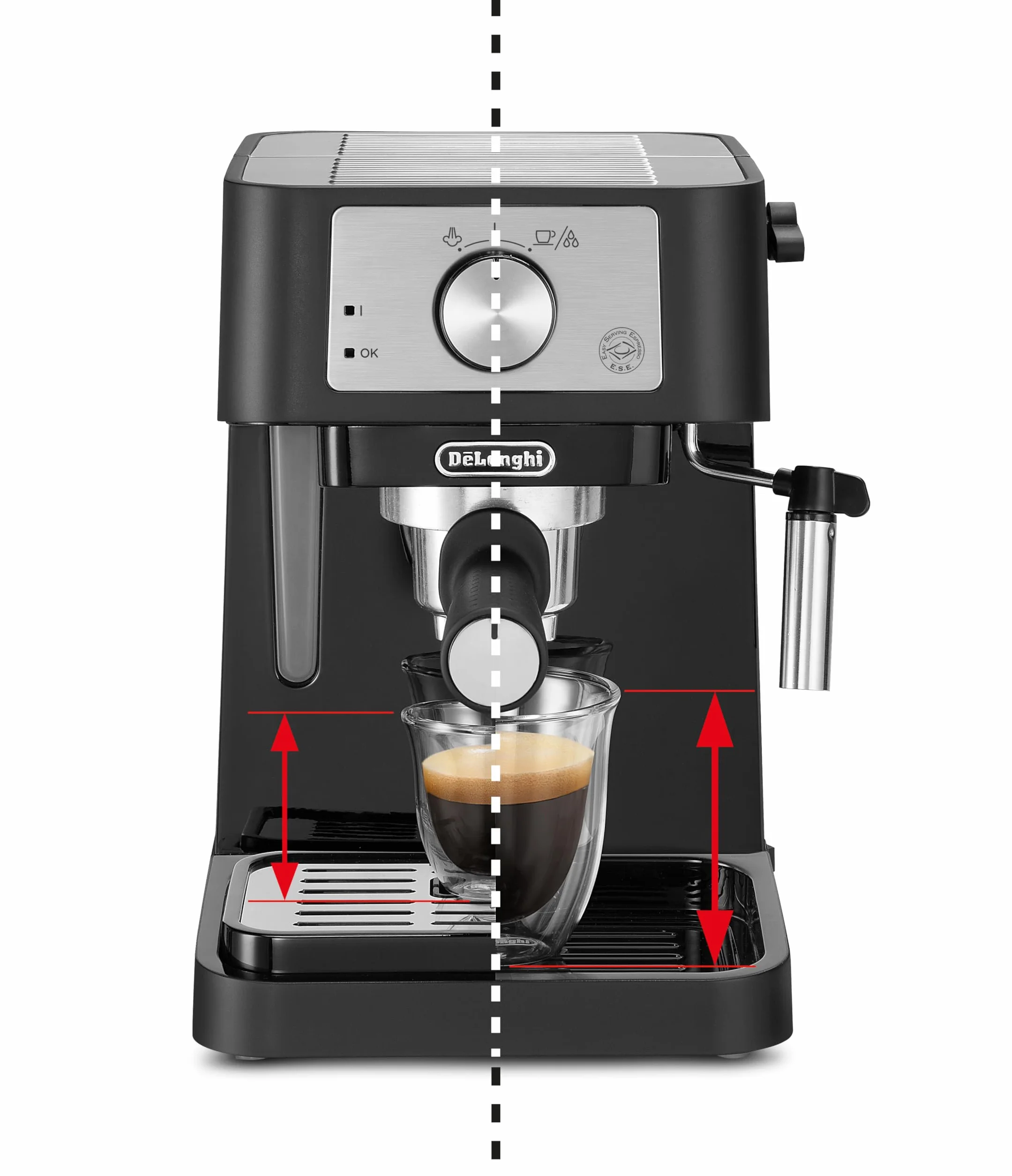 De'Longhi Stilosa EC 260.BK Machine à espresso avec porte-filtre, mousseur à lait, 1L, 1100W, noir