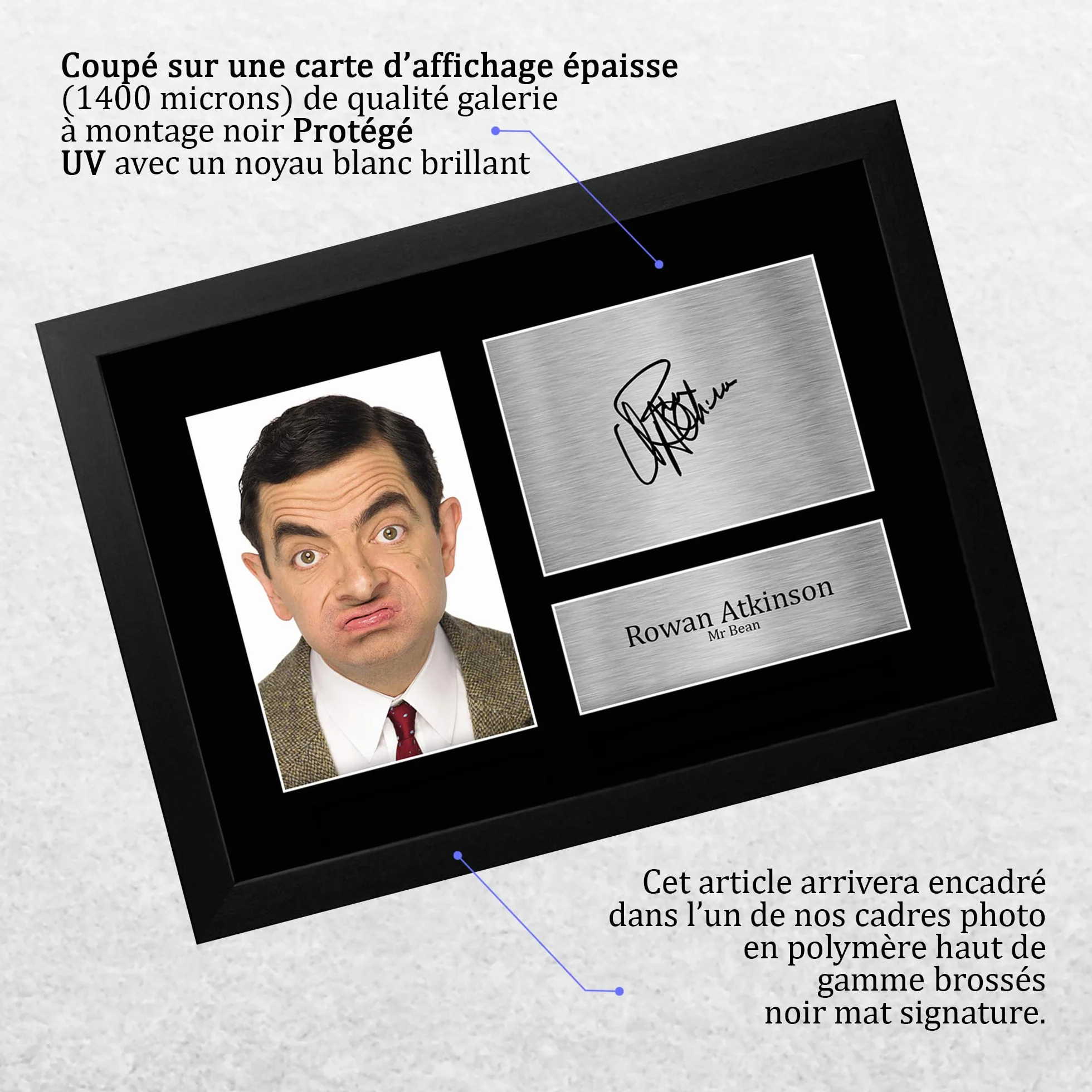 Mr Bean Cadeaux Imprimé Signé Autographe Photo A4 Encadré