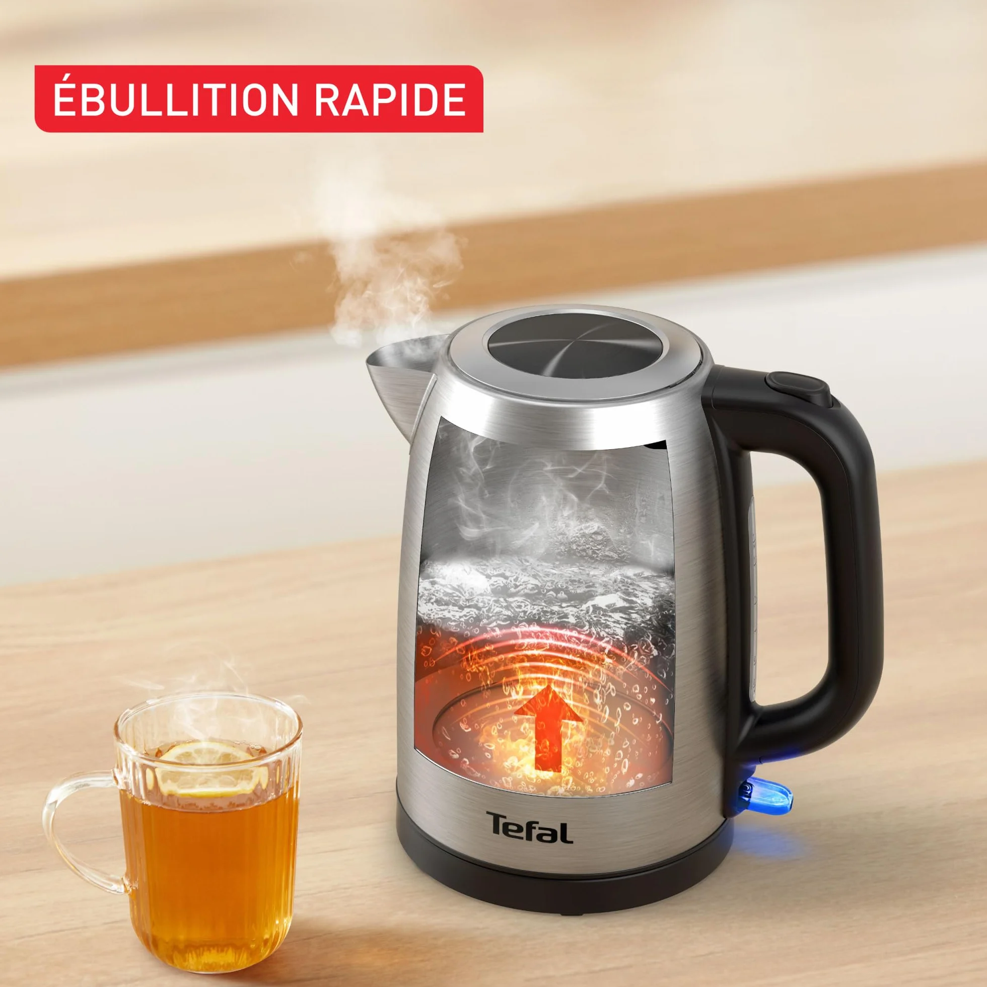 Tefal Bouilloire inox 1,7L 2200W Arrêt automatique KI1R0DE0